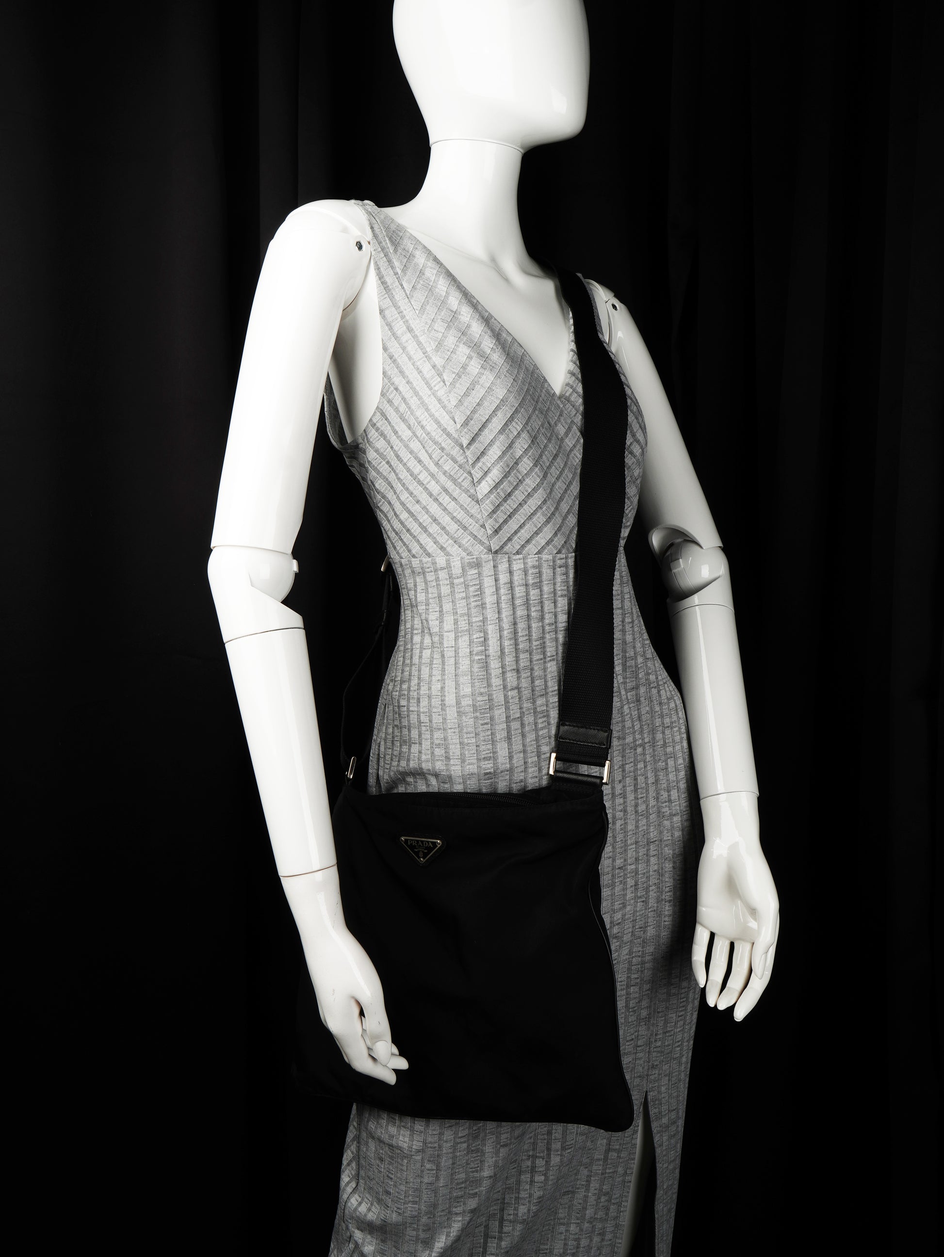 Prada Vela Nylon Flat Messenger