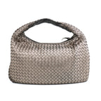 Bottega Veneta Intrecciato Hobo Medium Pewter Metallic