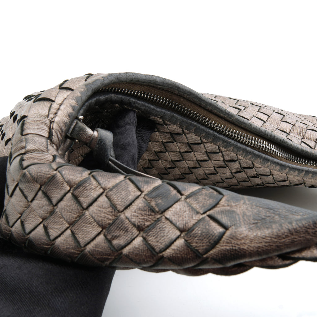 Bottega Veneta Intrecciato Hobo Medium Pewter Metallic