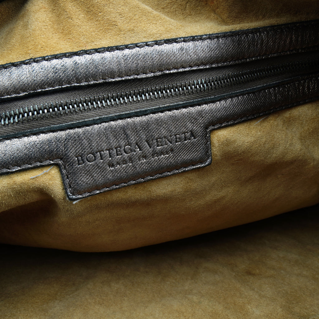 Bottega Veneta Intrecciato Hobo Medium Pewter Metallic
