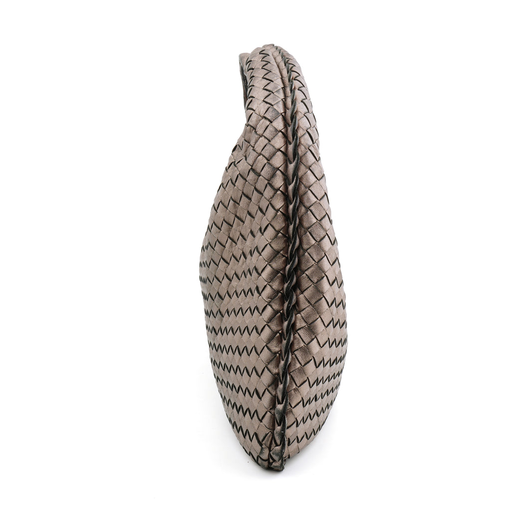 Bottega Veneta Intrecciato Hobo Medium Pewter Metallic