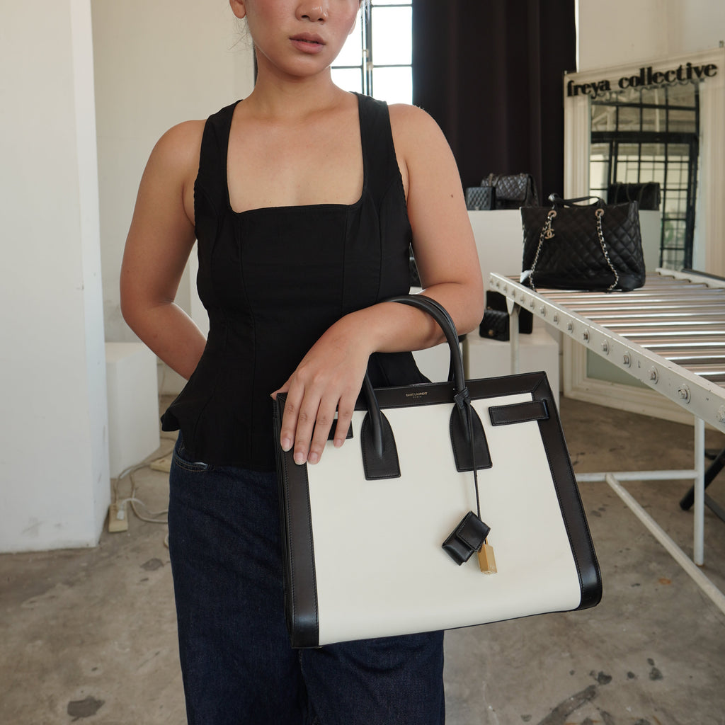 Saint Laurent Sac de Jour Small Bicolor Black White
