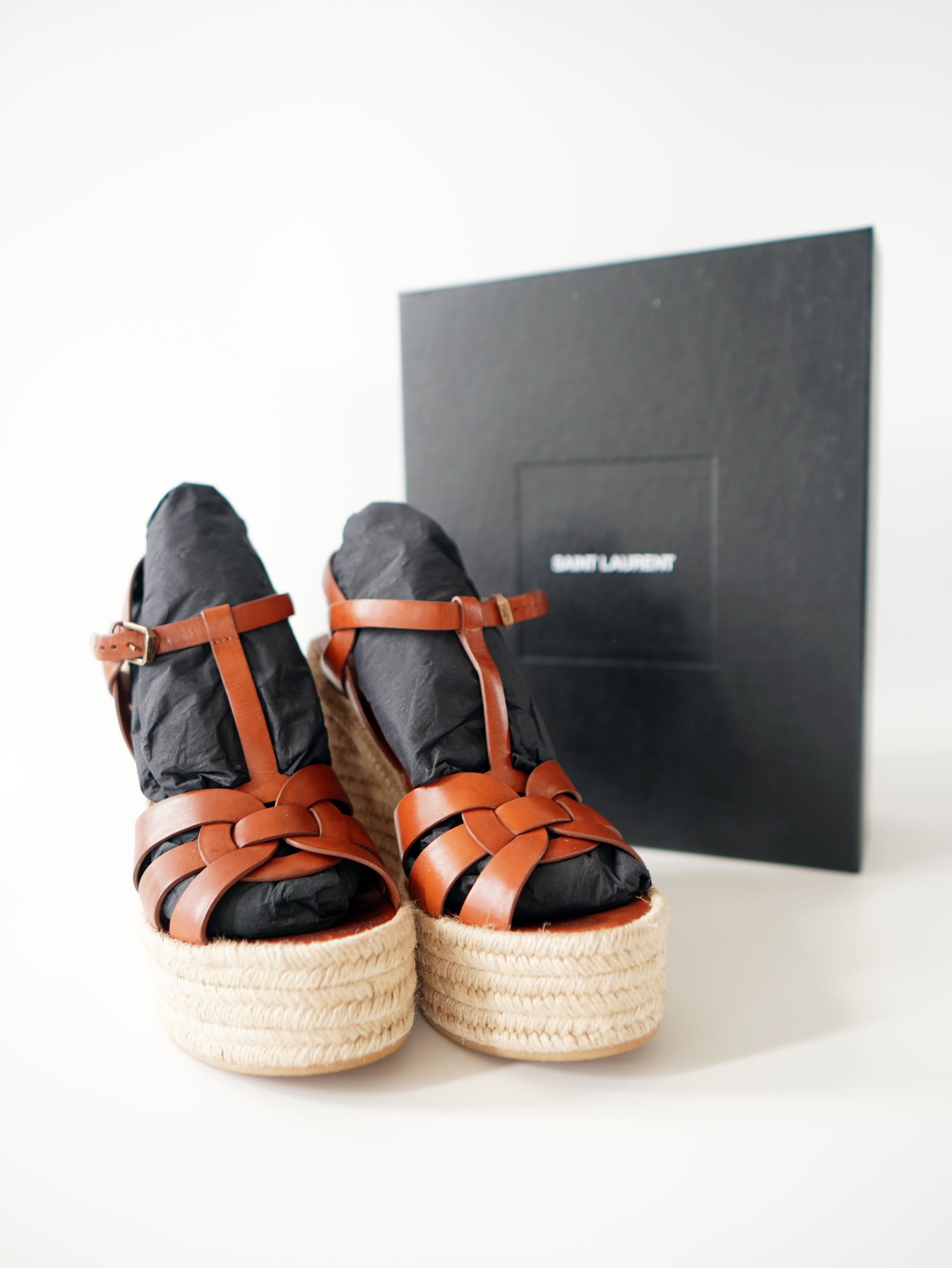 Saint Laurent Tribute Espadrilles Wedge 38