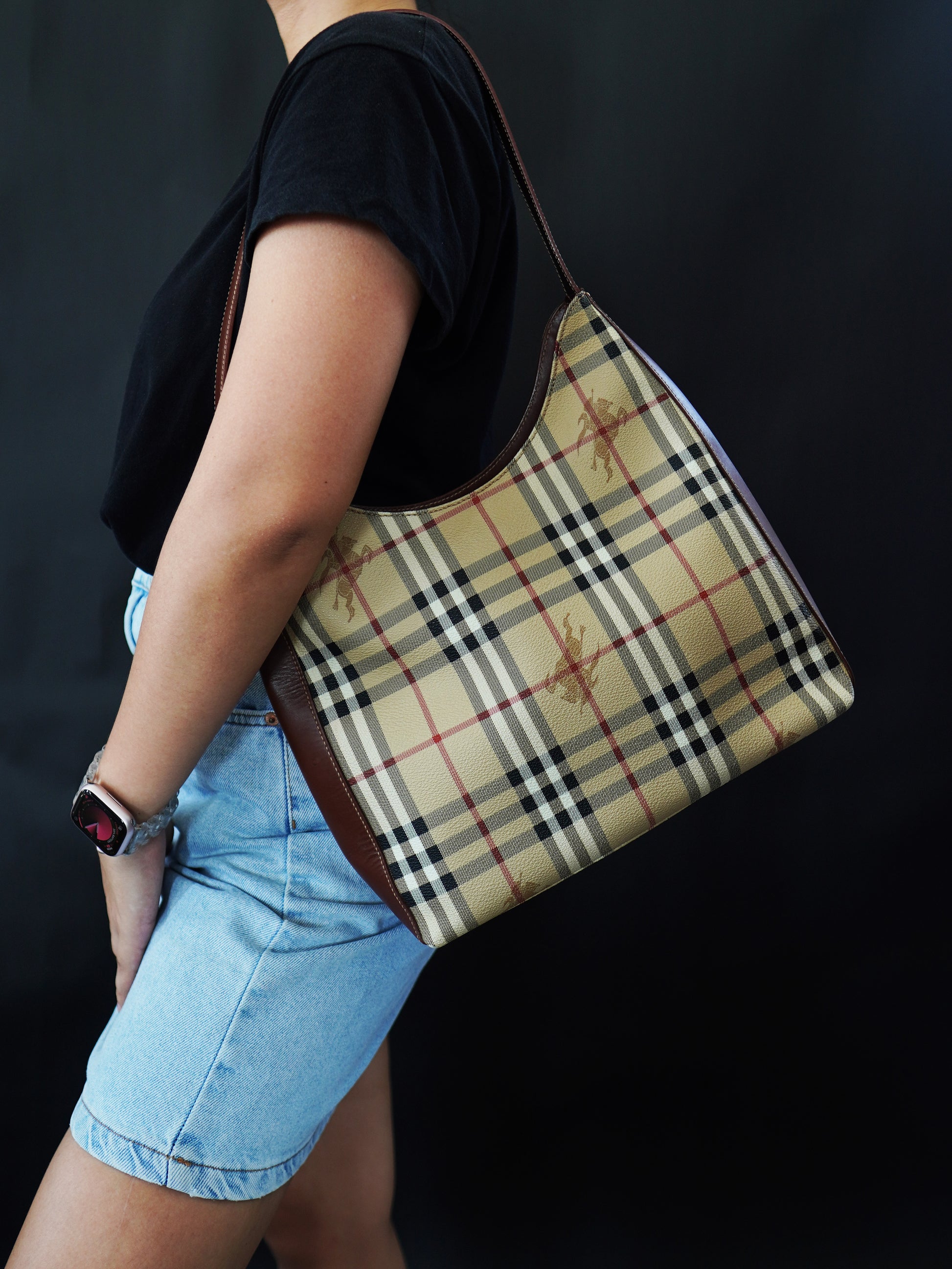 Burberry Haymarket Check Hobo