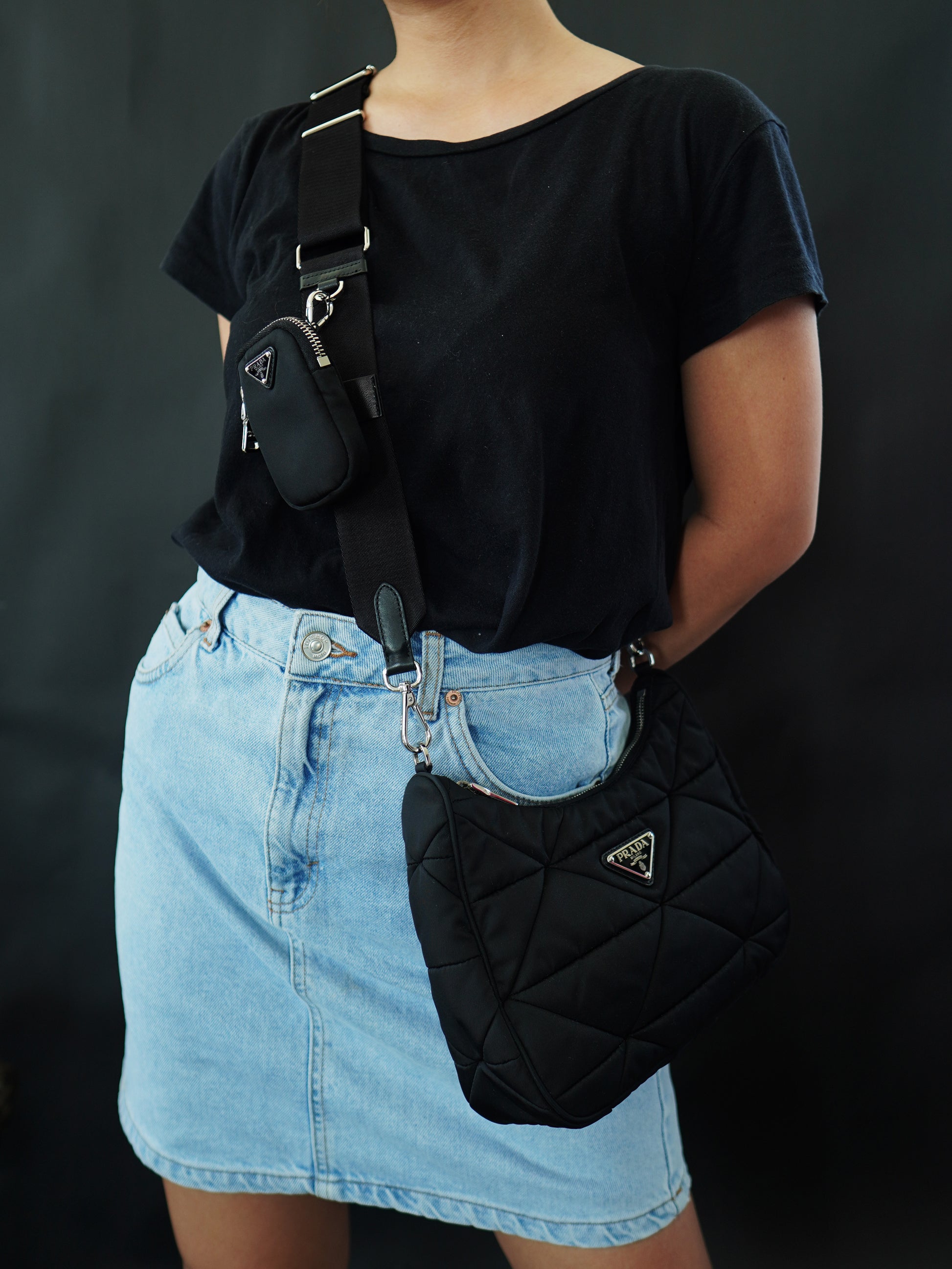 Prada Re-nylon Quilted Patchwork Re-edition Hobo