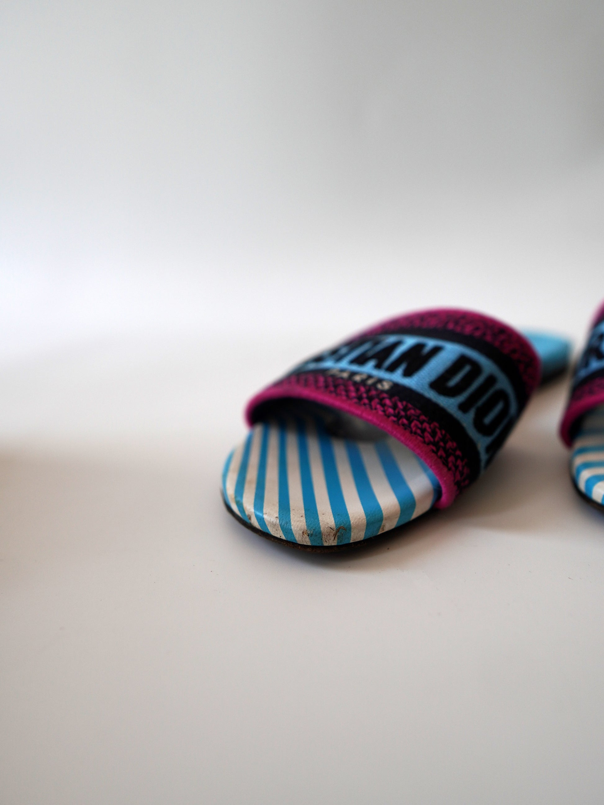 Dior Canvas D-Jungle Pop Embroidered Dway Flats 36