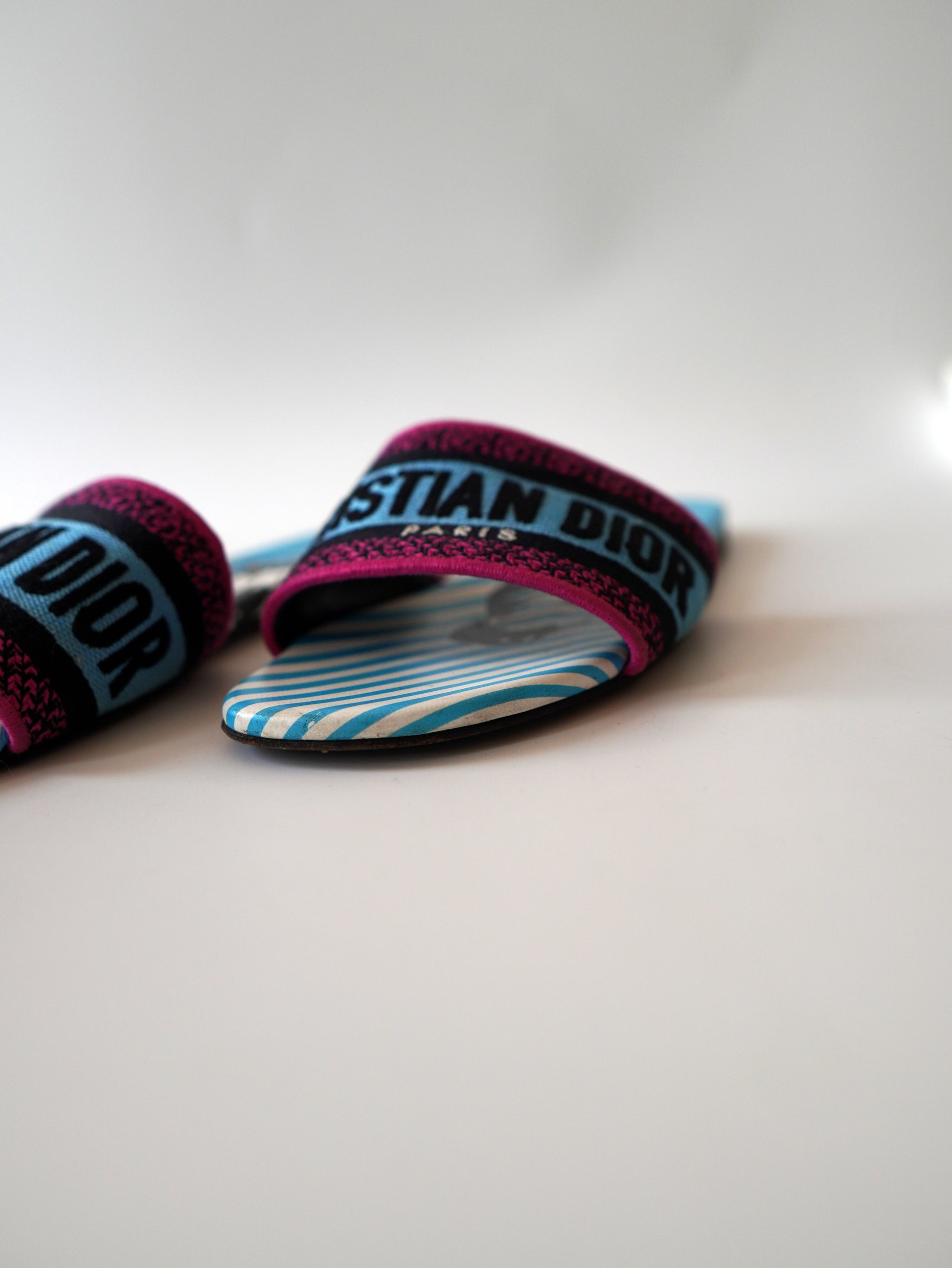 Dior Canvas D-Jungle Pop Embroidered Dway Flats 36