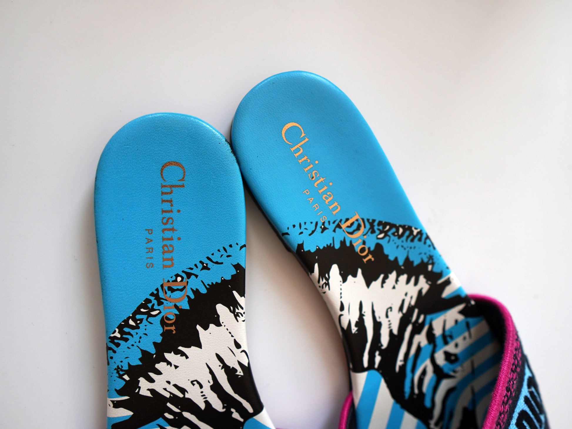 Dior Canvas D-Jungle Pop Embroidered Dway Flats 36