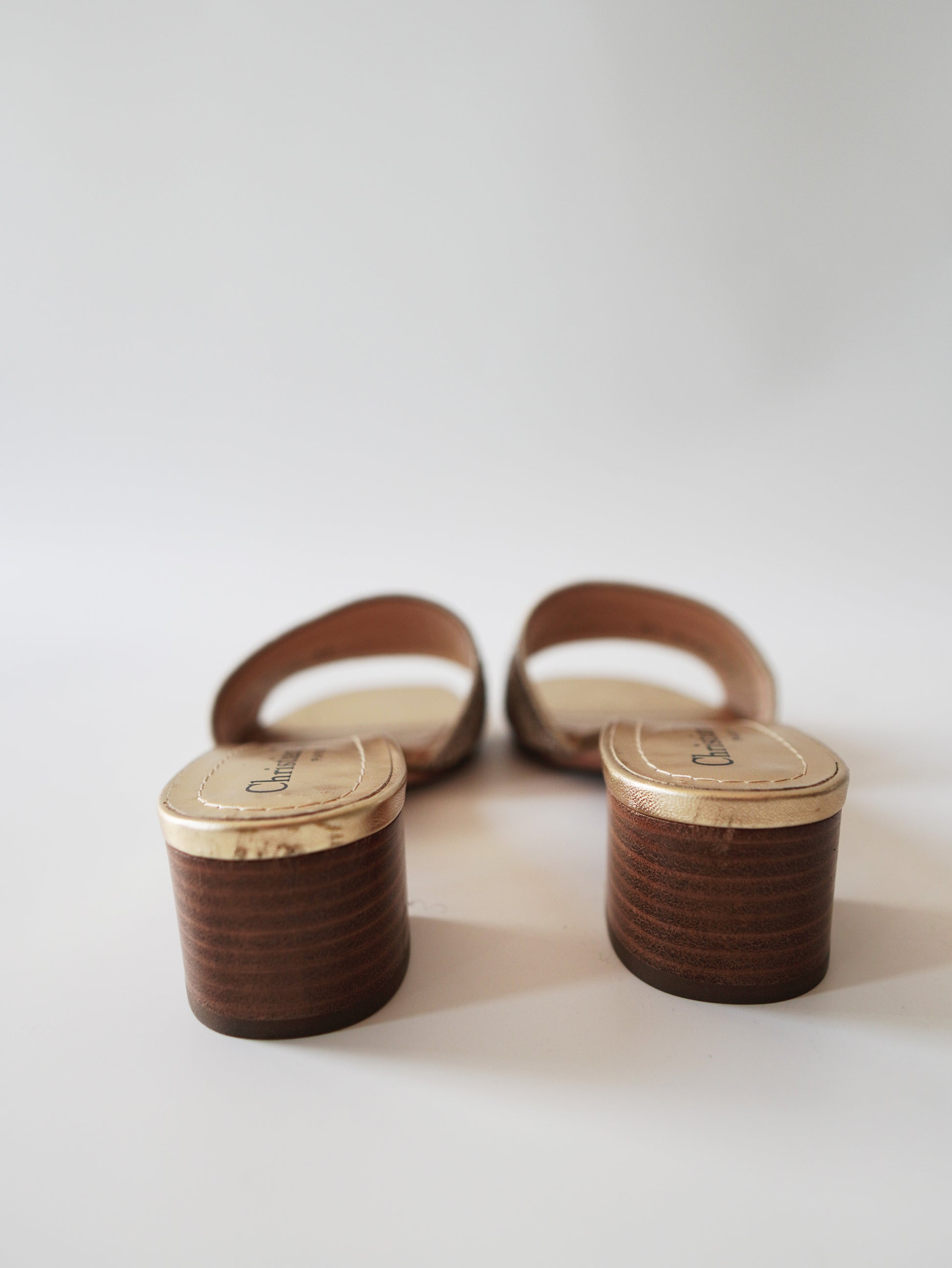 Dior Dway Cotton Strass Embroidered Slide Sandals 36