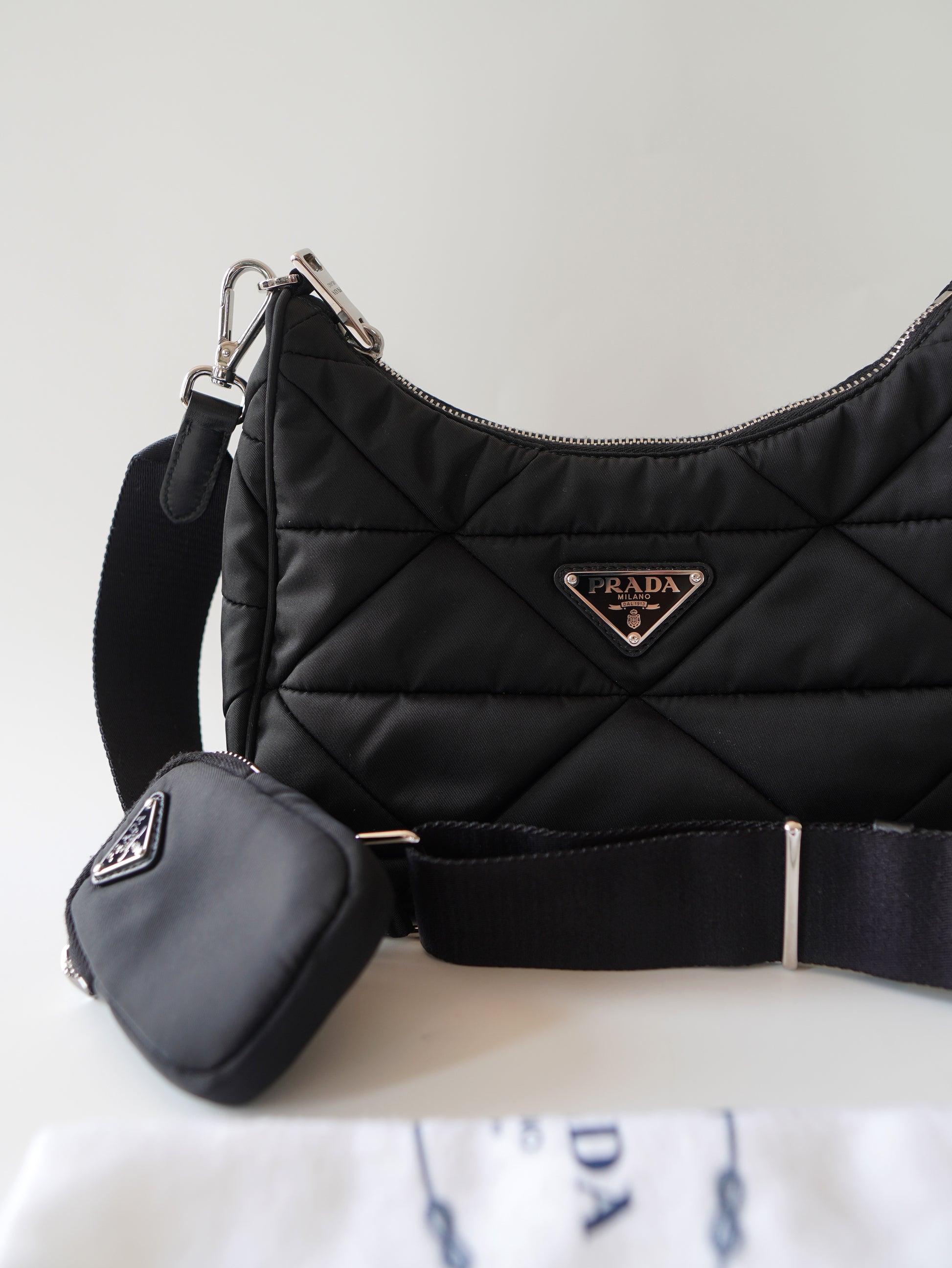 Prada Re-nylon Quilted Patchwork Re-edition Hobo