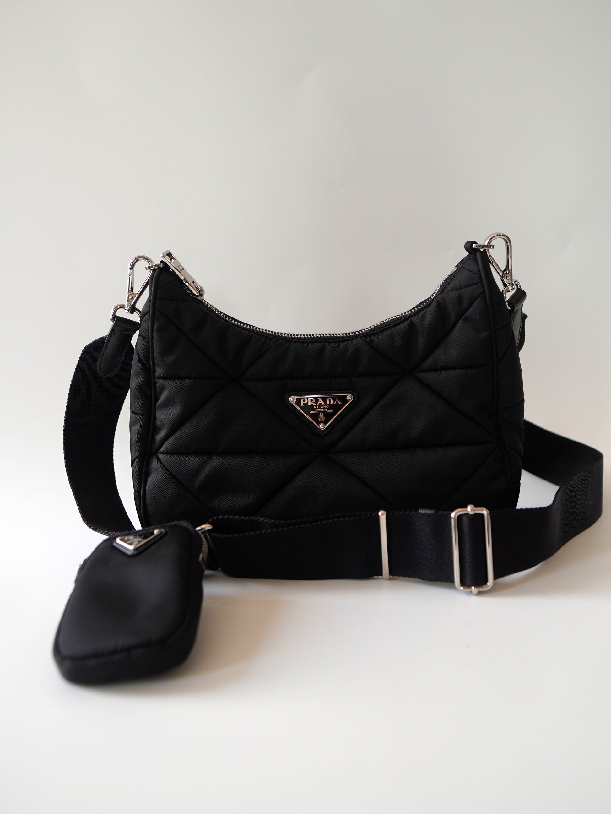 Prada Re-nylon Quilted Patchwork Re-edition Hobo