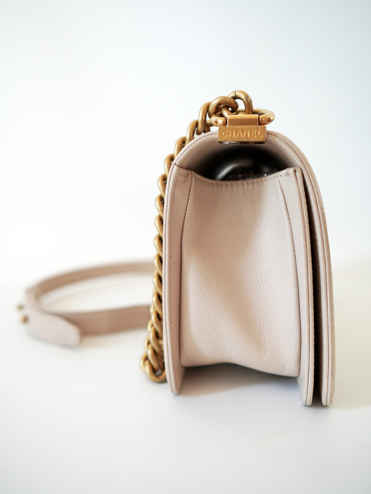 Chanel Boy Chevron Caviar Old Medium