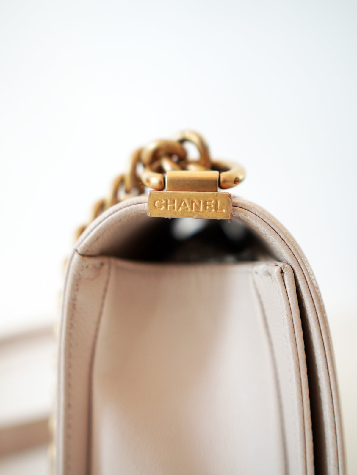 Chanel Boy Chevron Caviar Old Medium