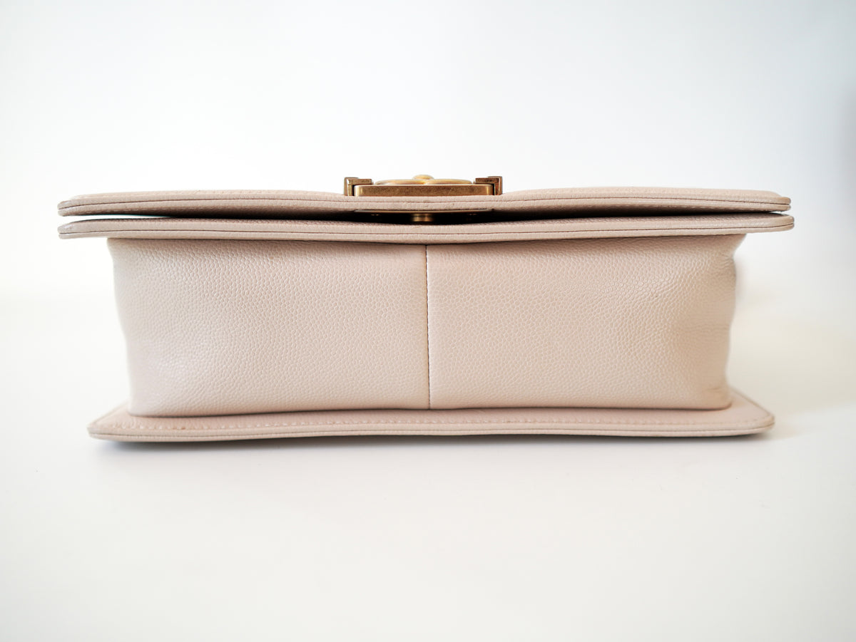 Chanel Boy Chevron Caviar Old Medium