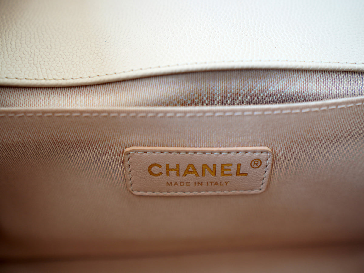 Chanel Boy Chevron Caviar Old Medium