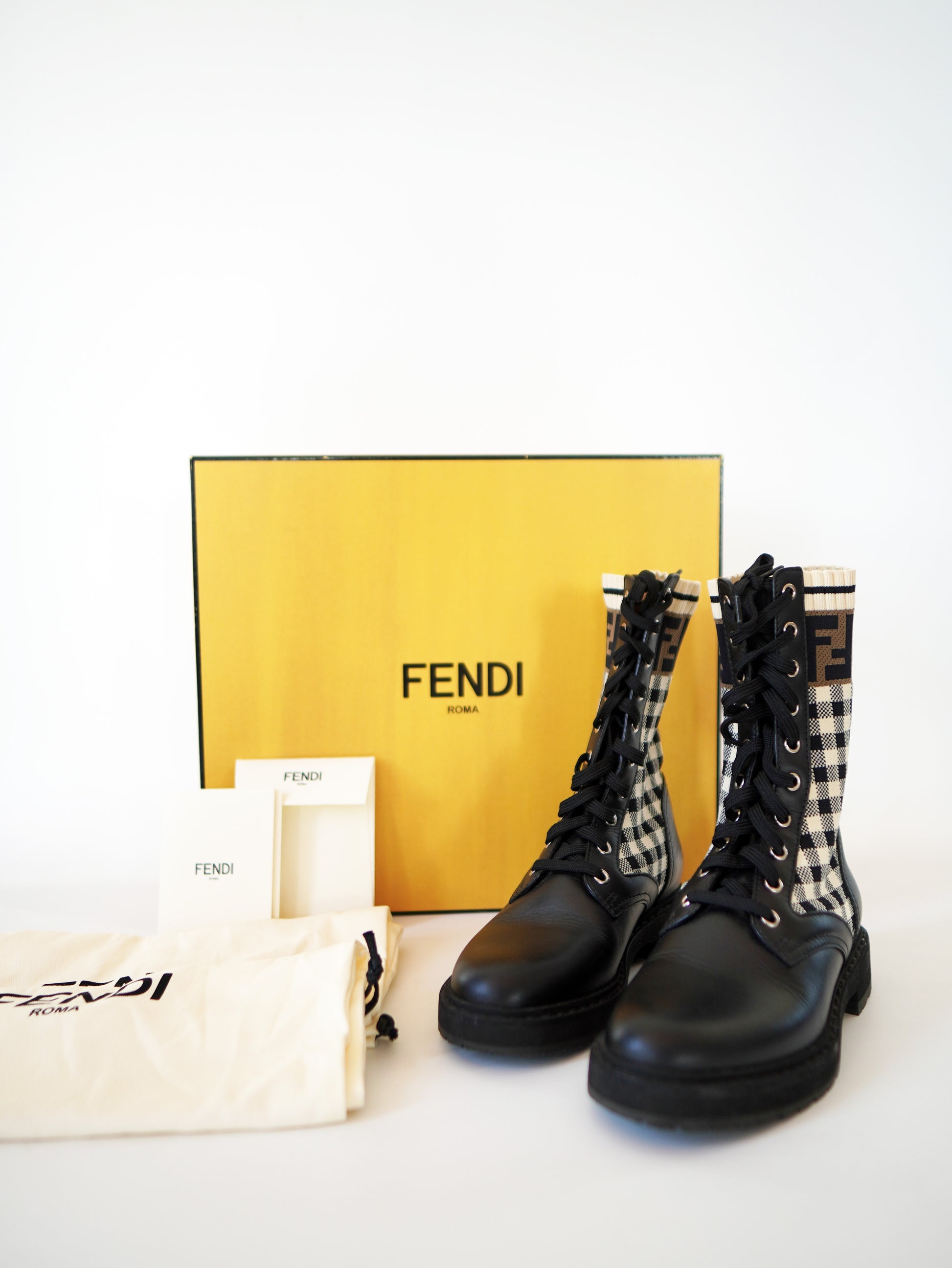 Fendi Rockocko Biker Boots 35