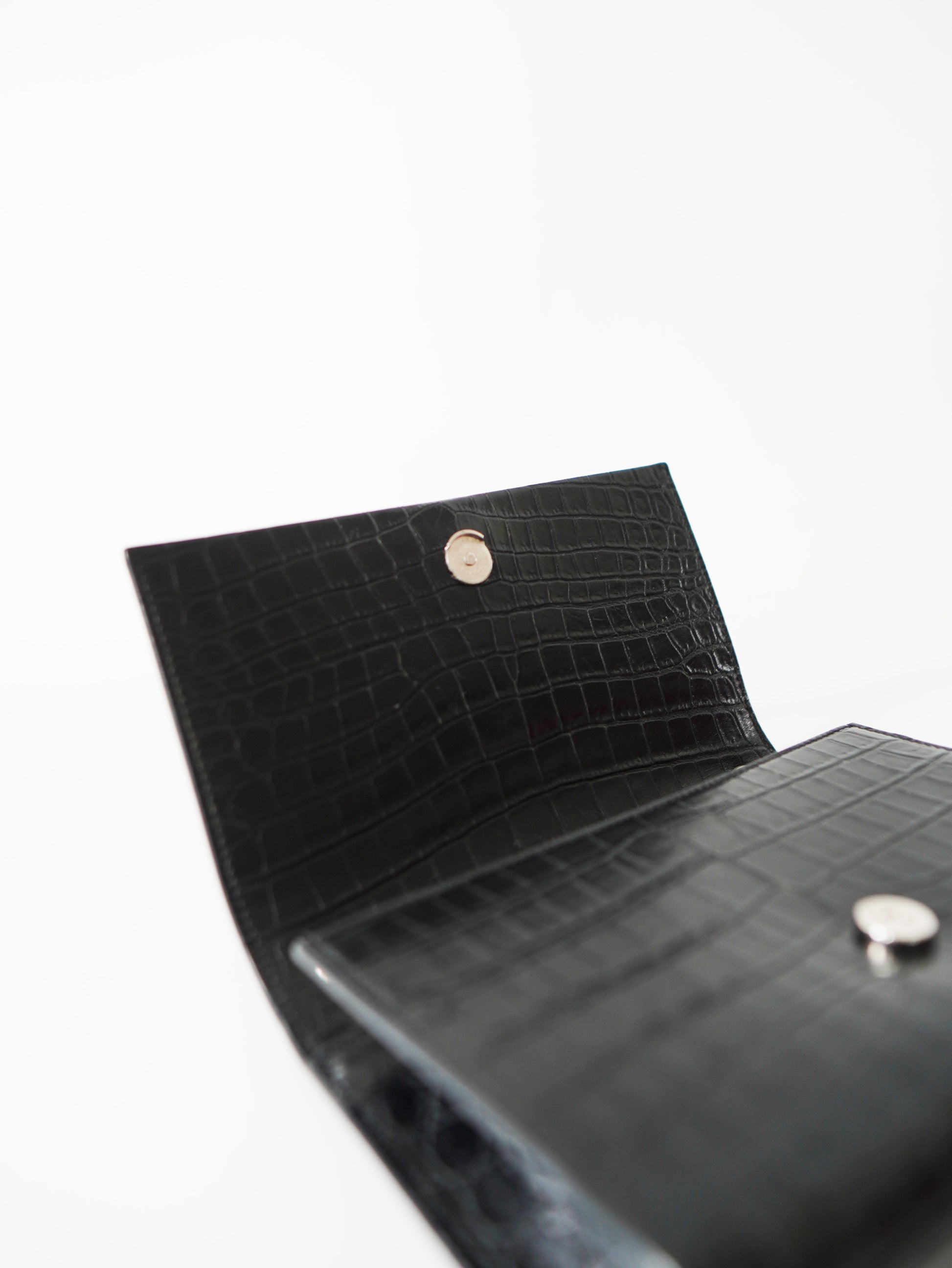 Saint Laurent Kate Croc Embossed Tassel