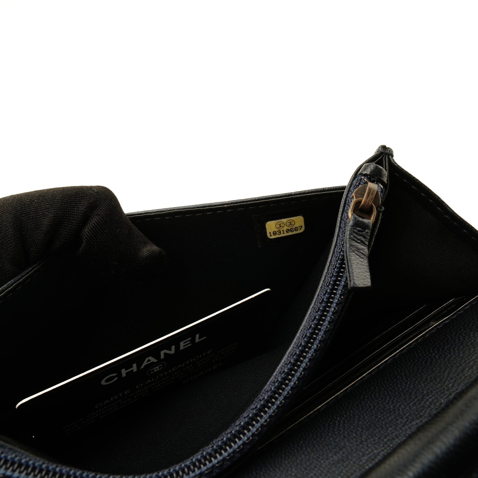 Chanel Camellia Wallet on Chain Midnight Blue