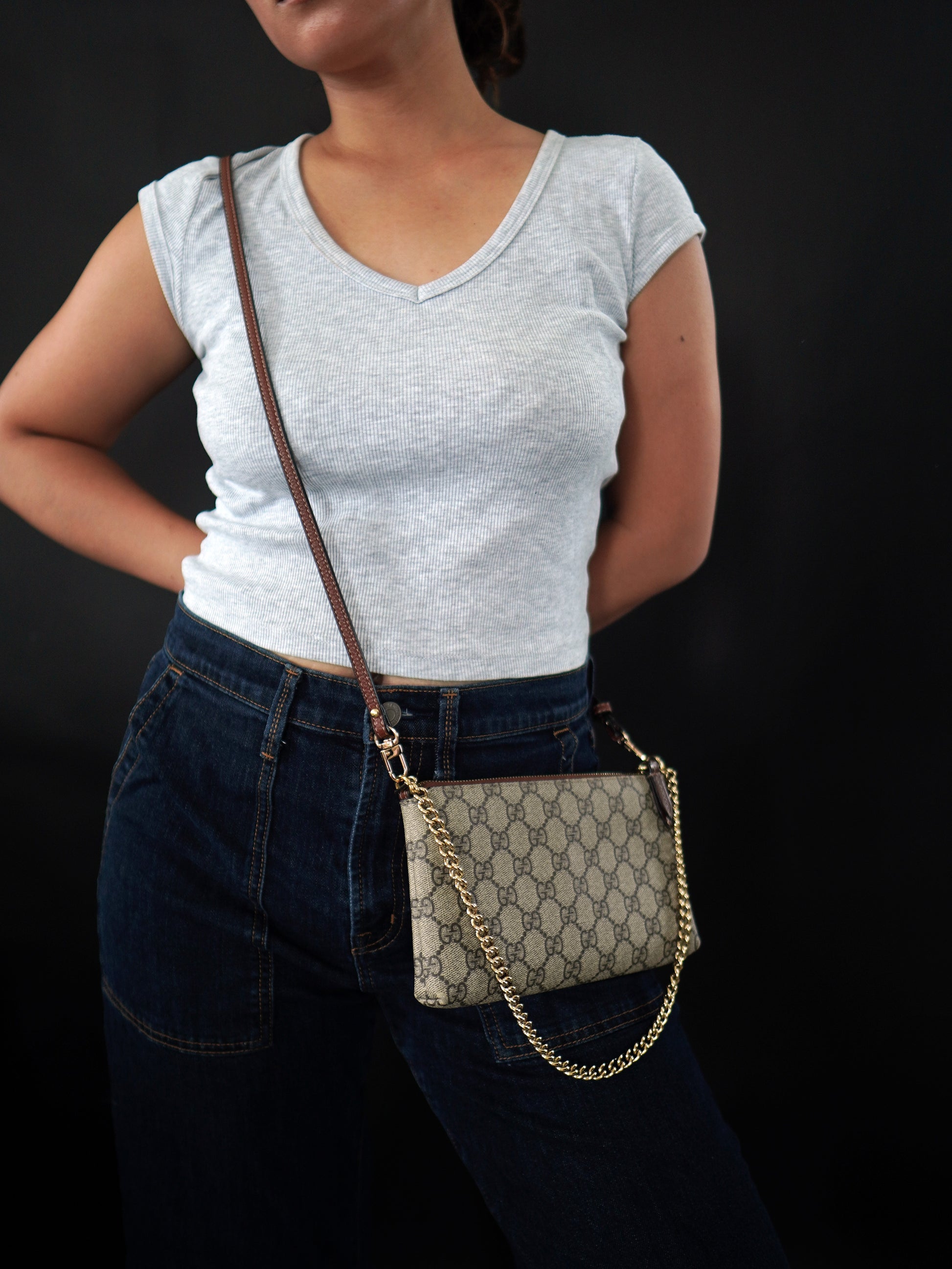 Gucci Supreme Monogram Wrist Wallet