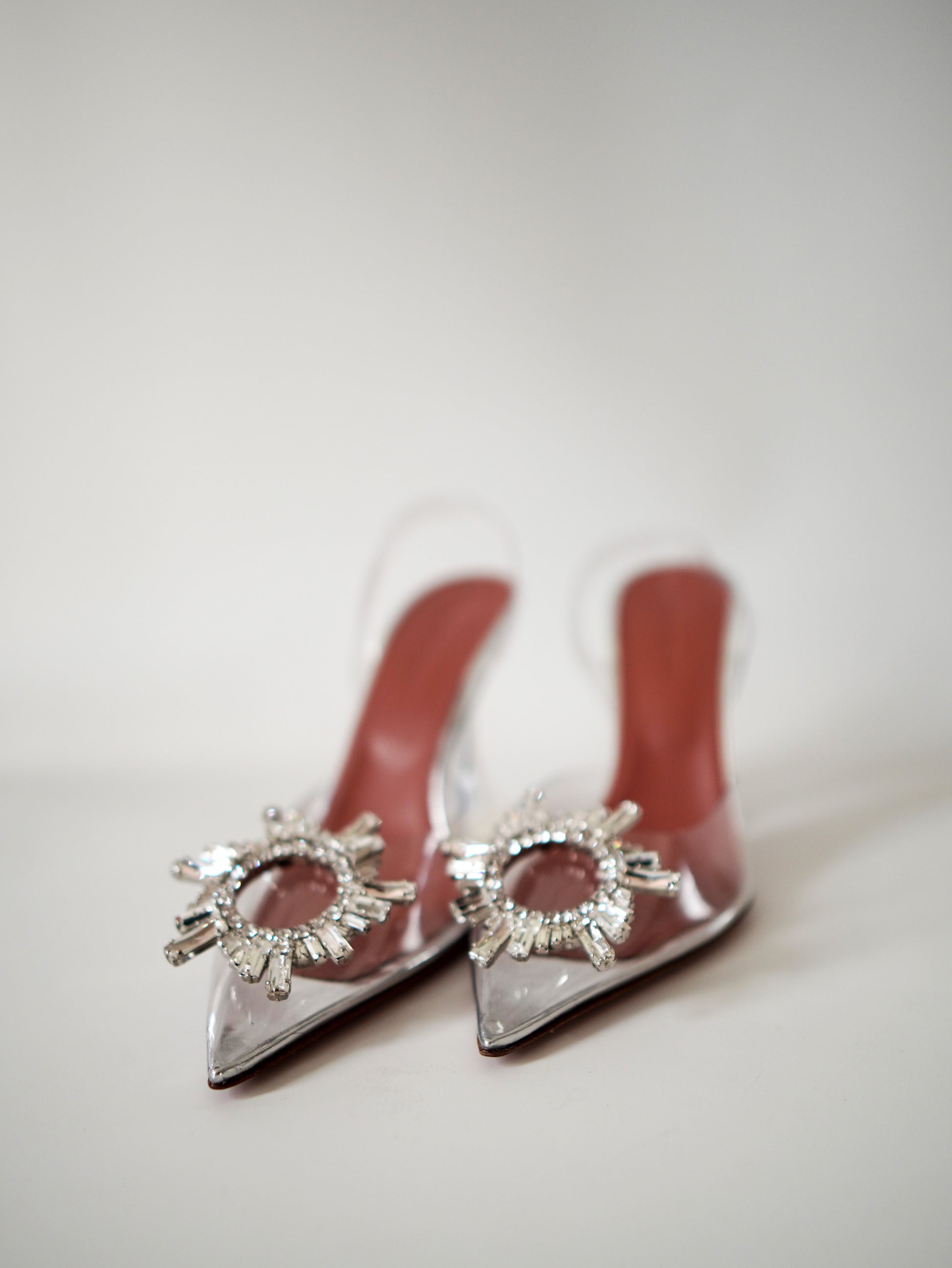 Amina Muaddi Begum Clear Slingback Pumps 36.5