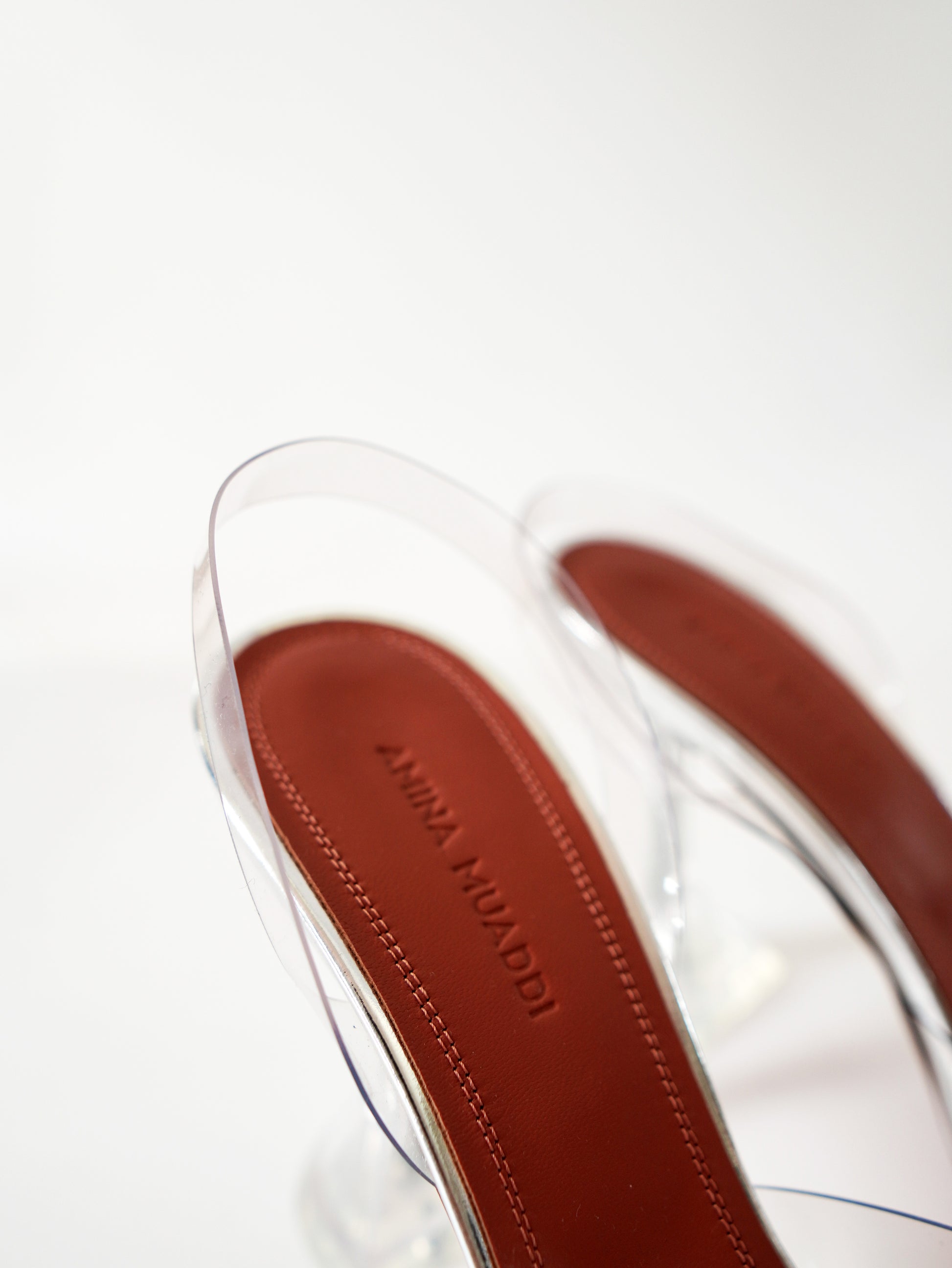 Amina Muaddi Begum Clear Slingback Pumps 36.5