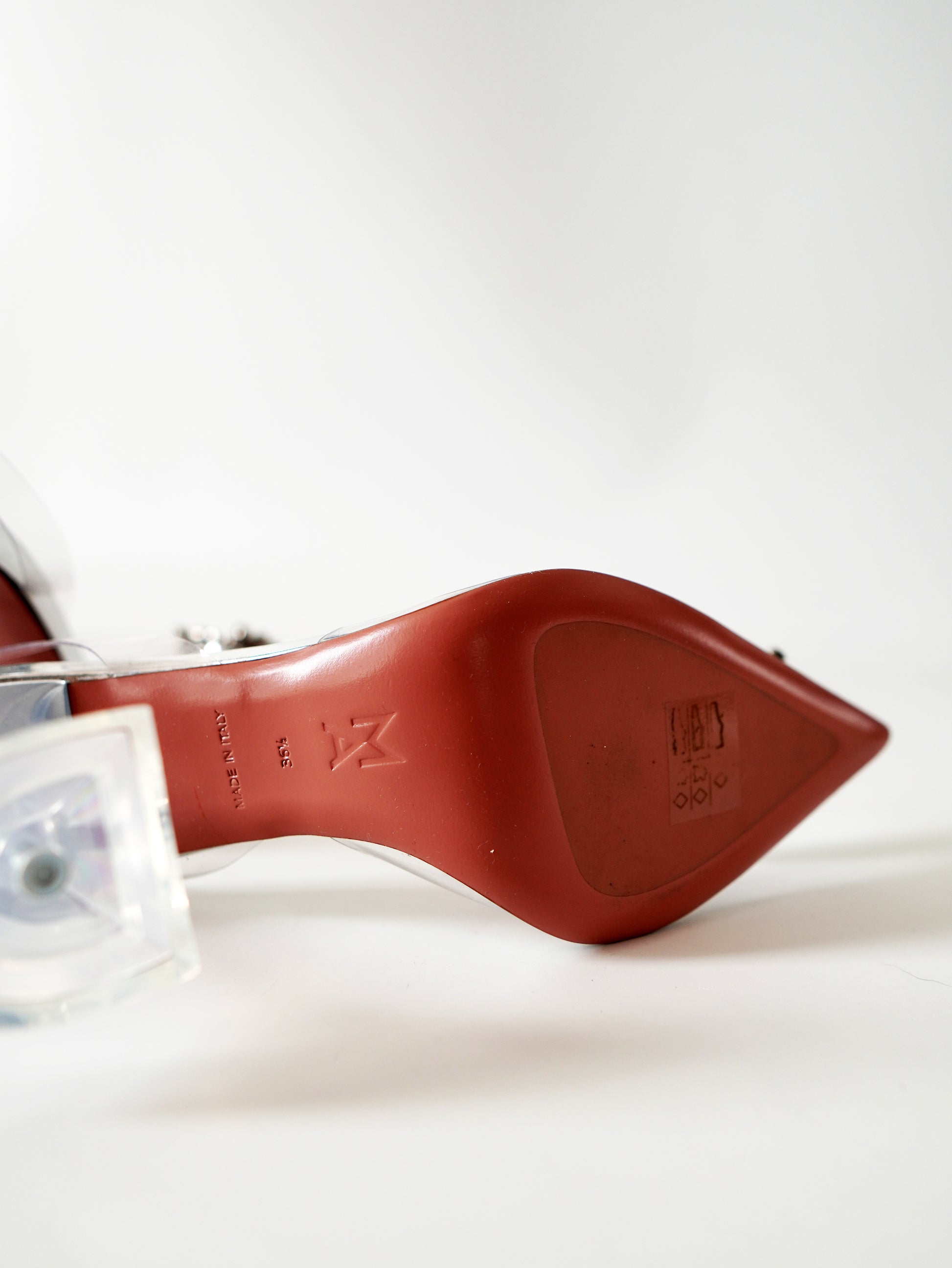 Amina Muaddi Begum Clear Slingback Pumps 36.5