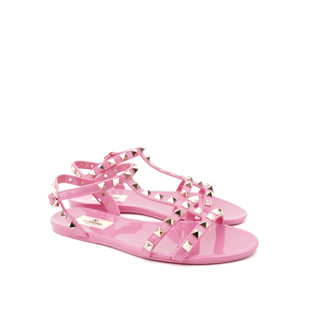 Valentino Rockstud Rubber Sandals 36