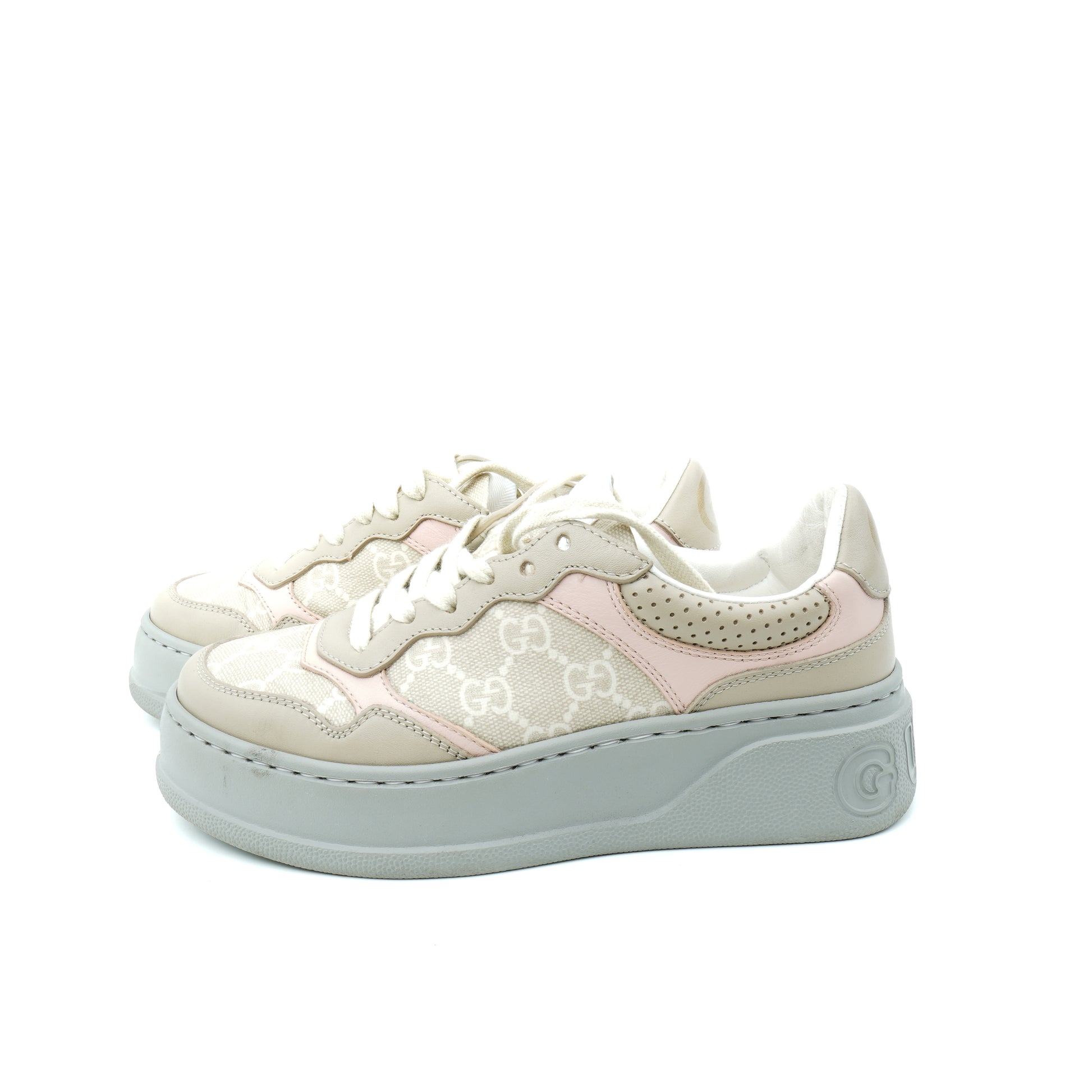 Gucci Supreme Monogram Perforated Platform Sneakers 35