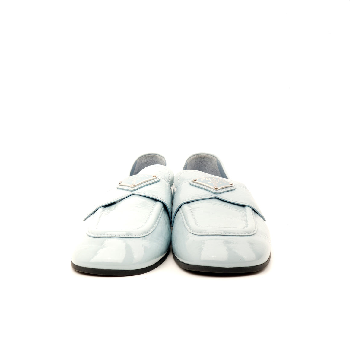 Prada Triangle Logo Patent Loafers 37.5