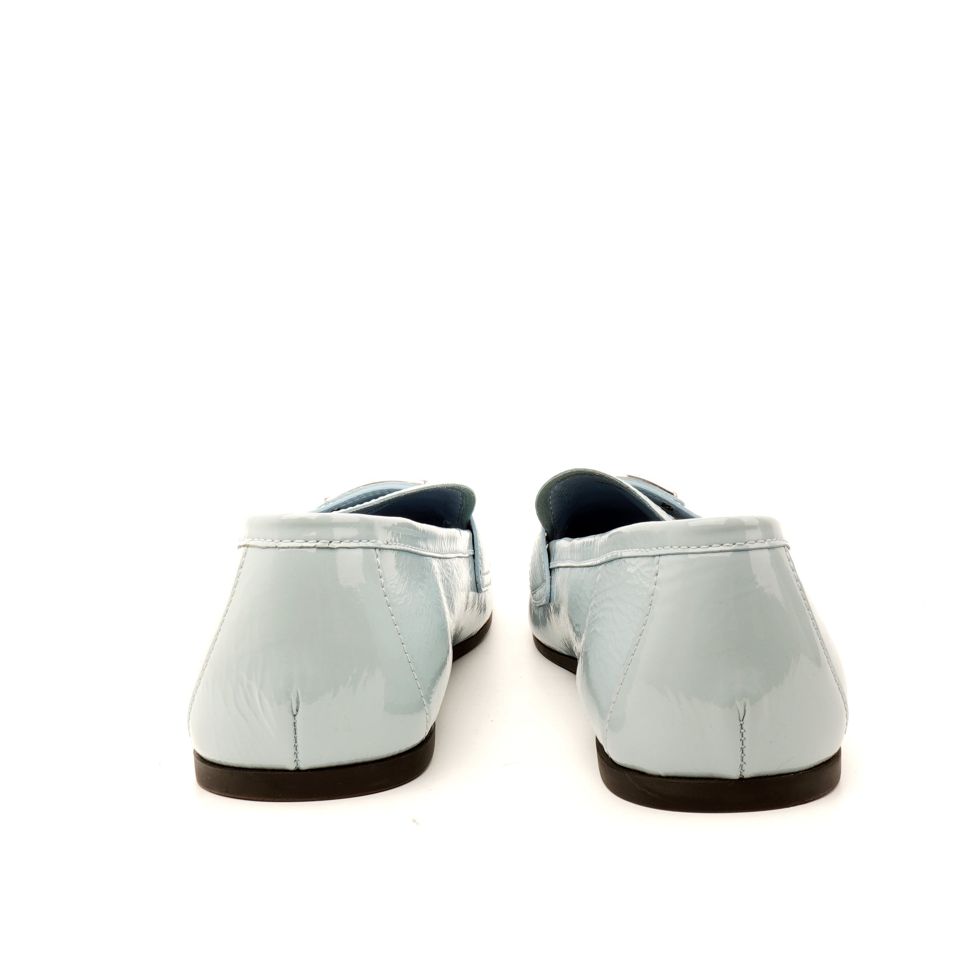 Prada Triangle Logo Patent Loafers 37.5