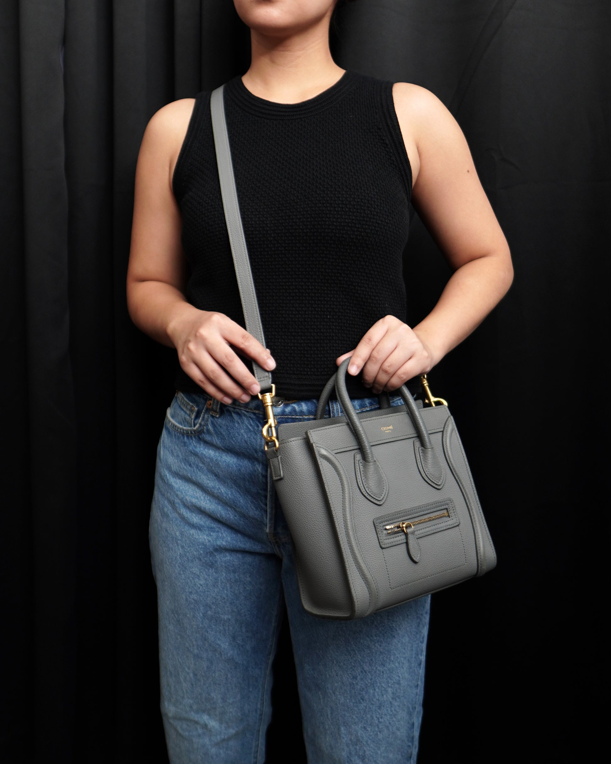 Celine Nano Luggage Grained