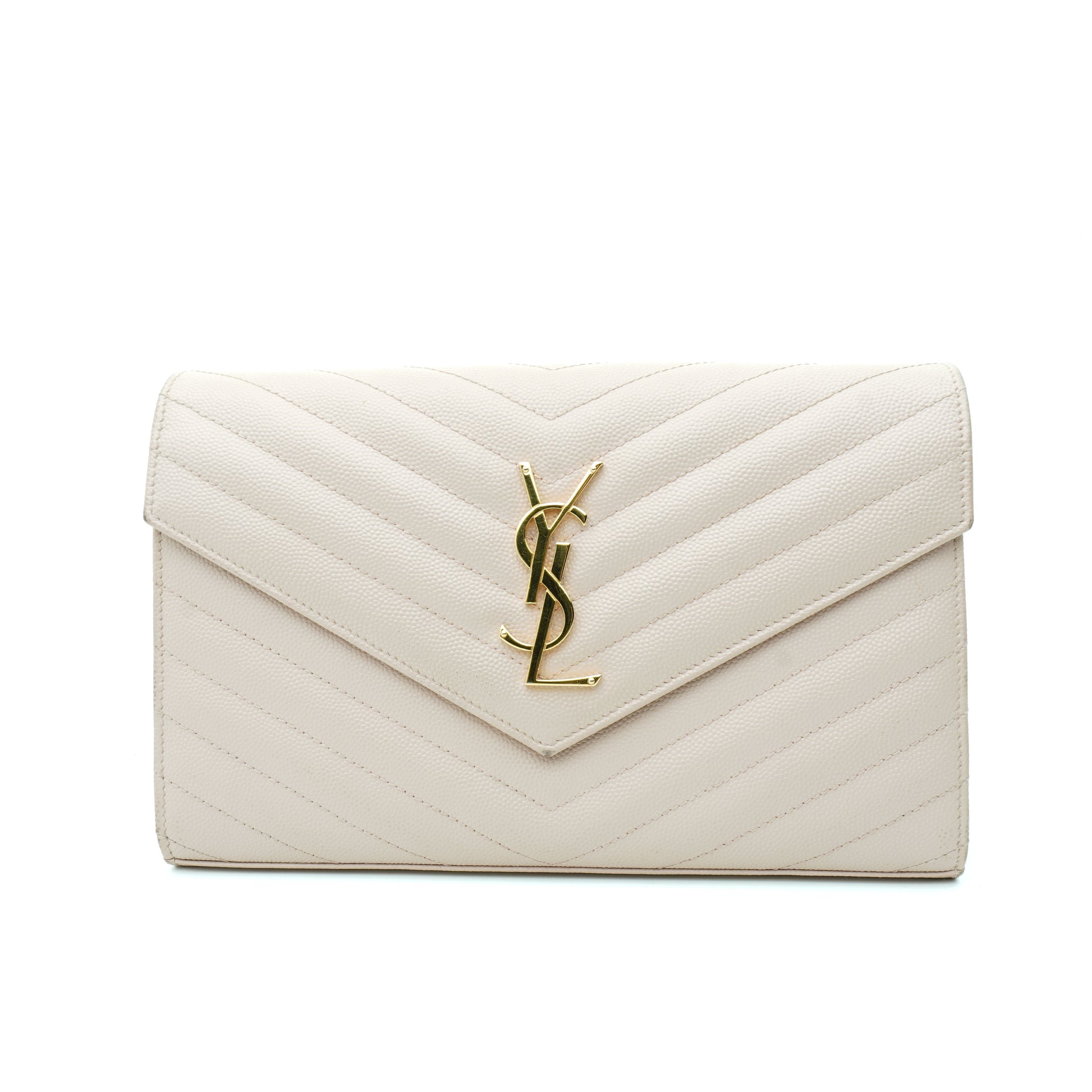 Saint Laurent Wallet on Chain Large Light Pink