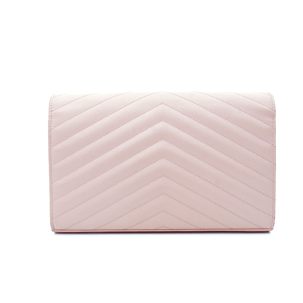 Saint Laurent Wallet on Chain Large Light Pink
