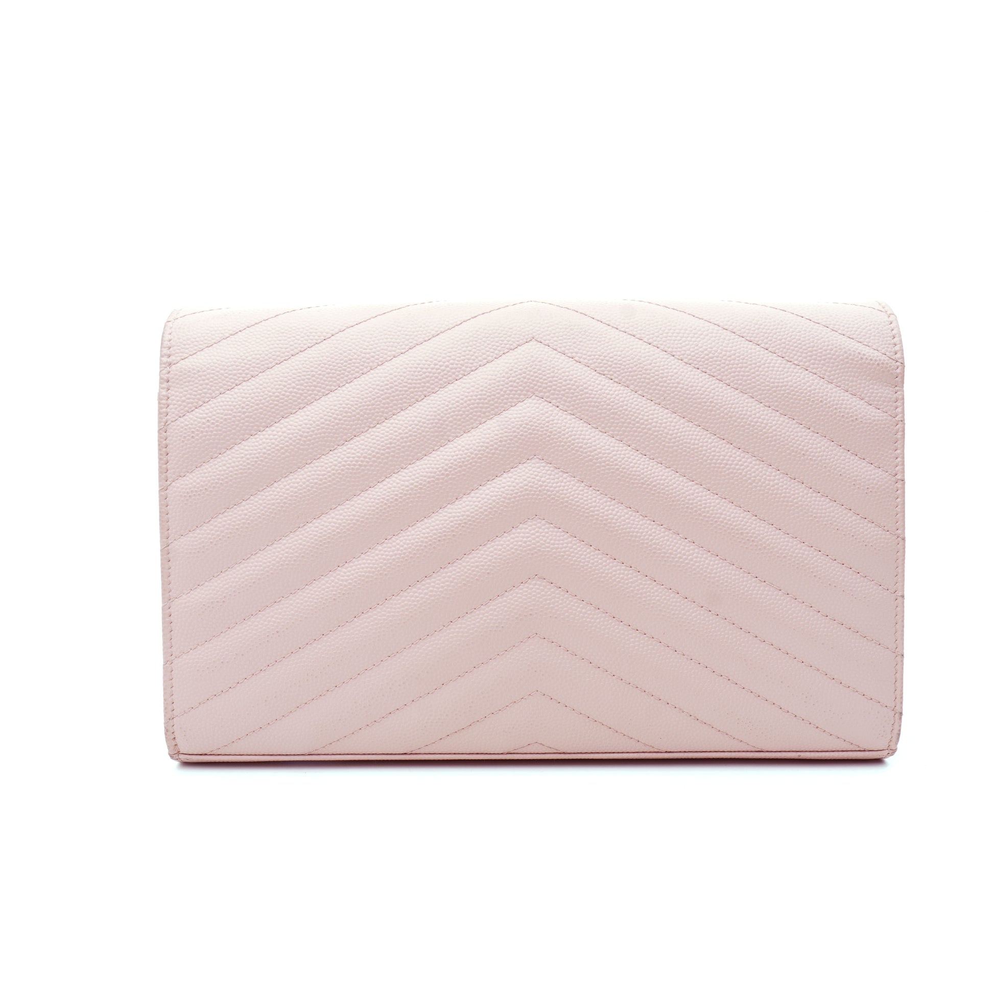 Saint Laurent Wallet on Chain Large Light Pink
