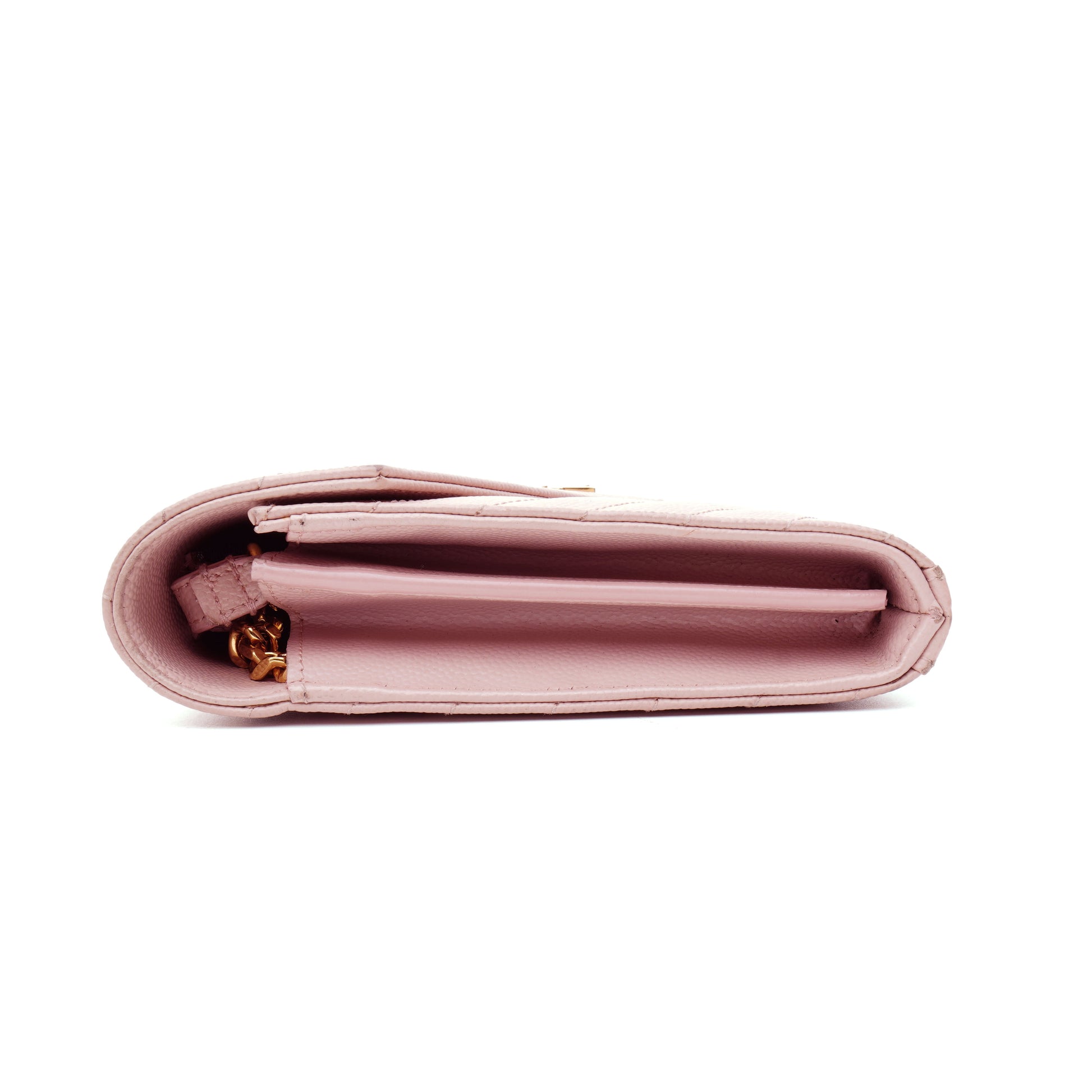 Saint Laurent Wallet on Chain Large Light Pink