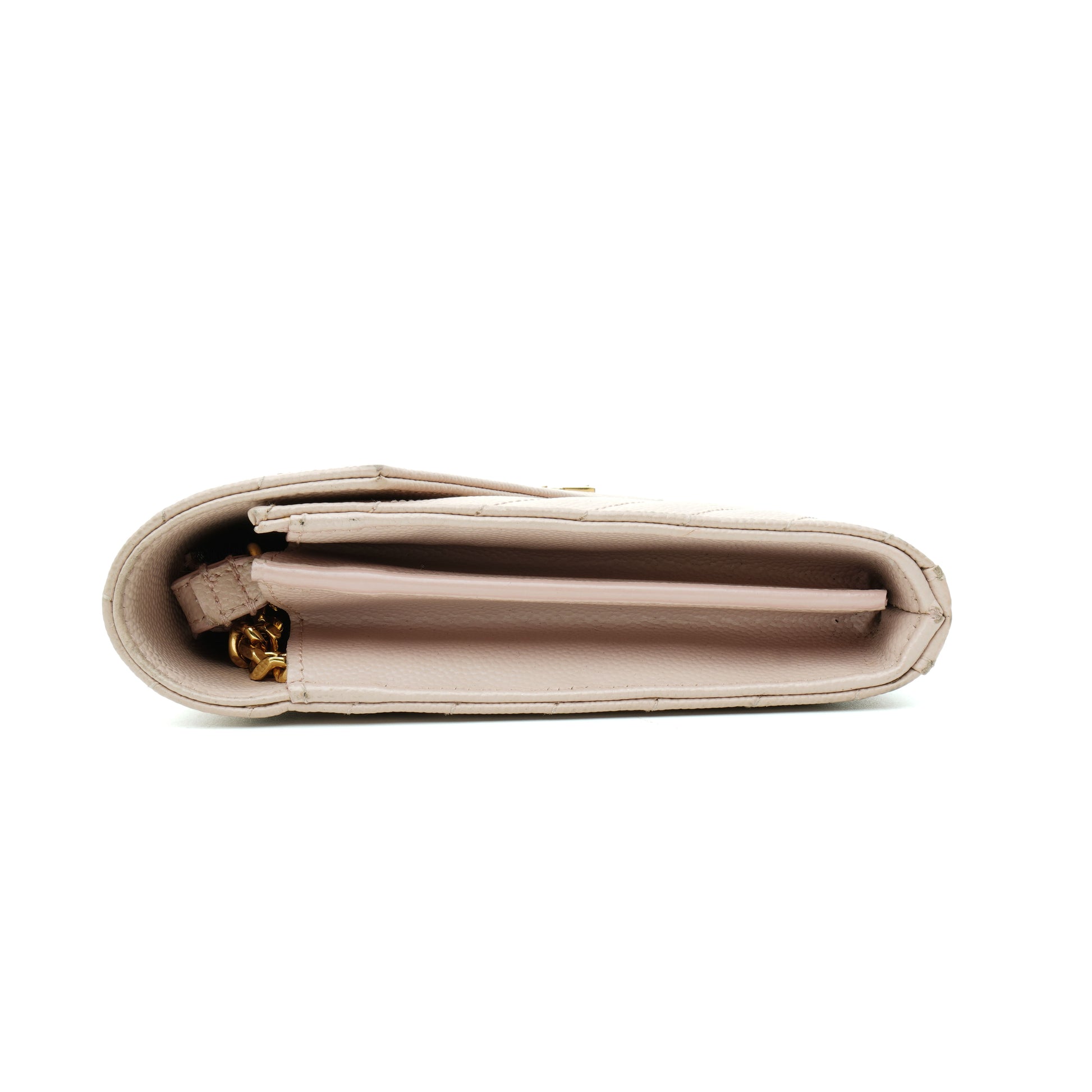 Saint Laurent Wallet on Chain Large Light Pink