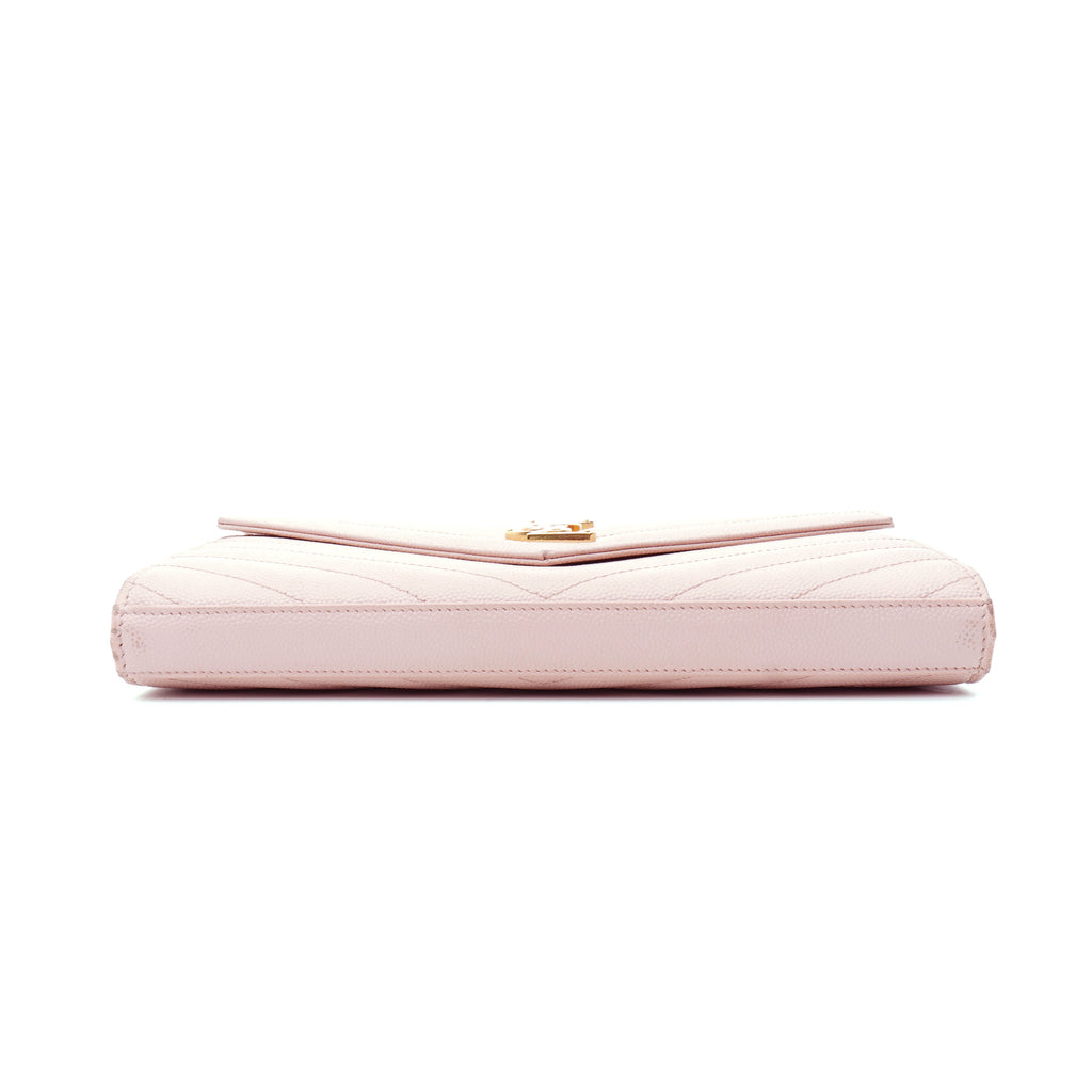Saint Laurent Wallet on Chain Large Light Pink