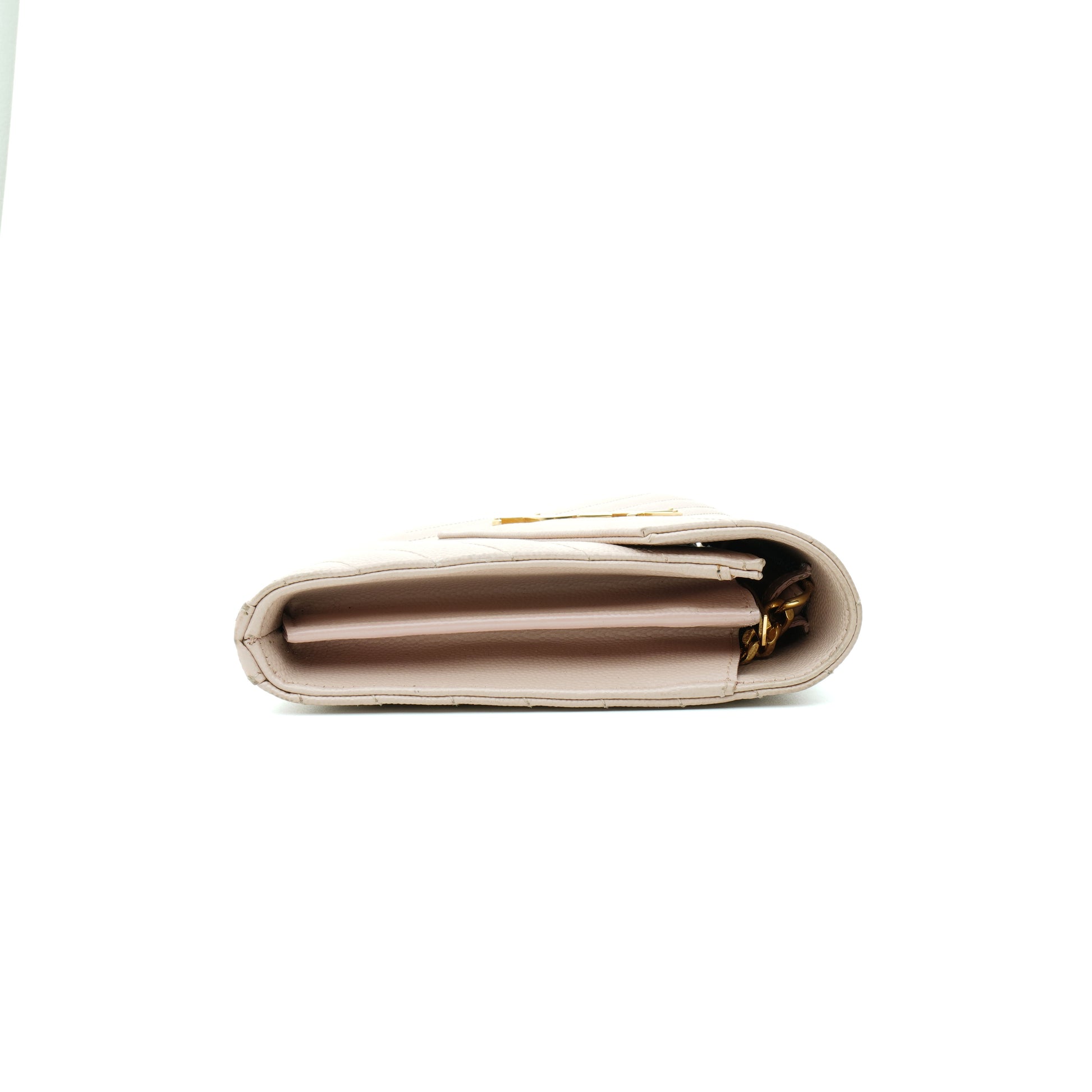 Saint Laurent Wallet on Chain Large Light Pink