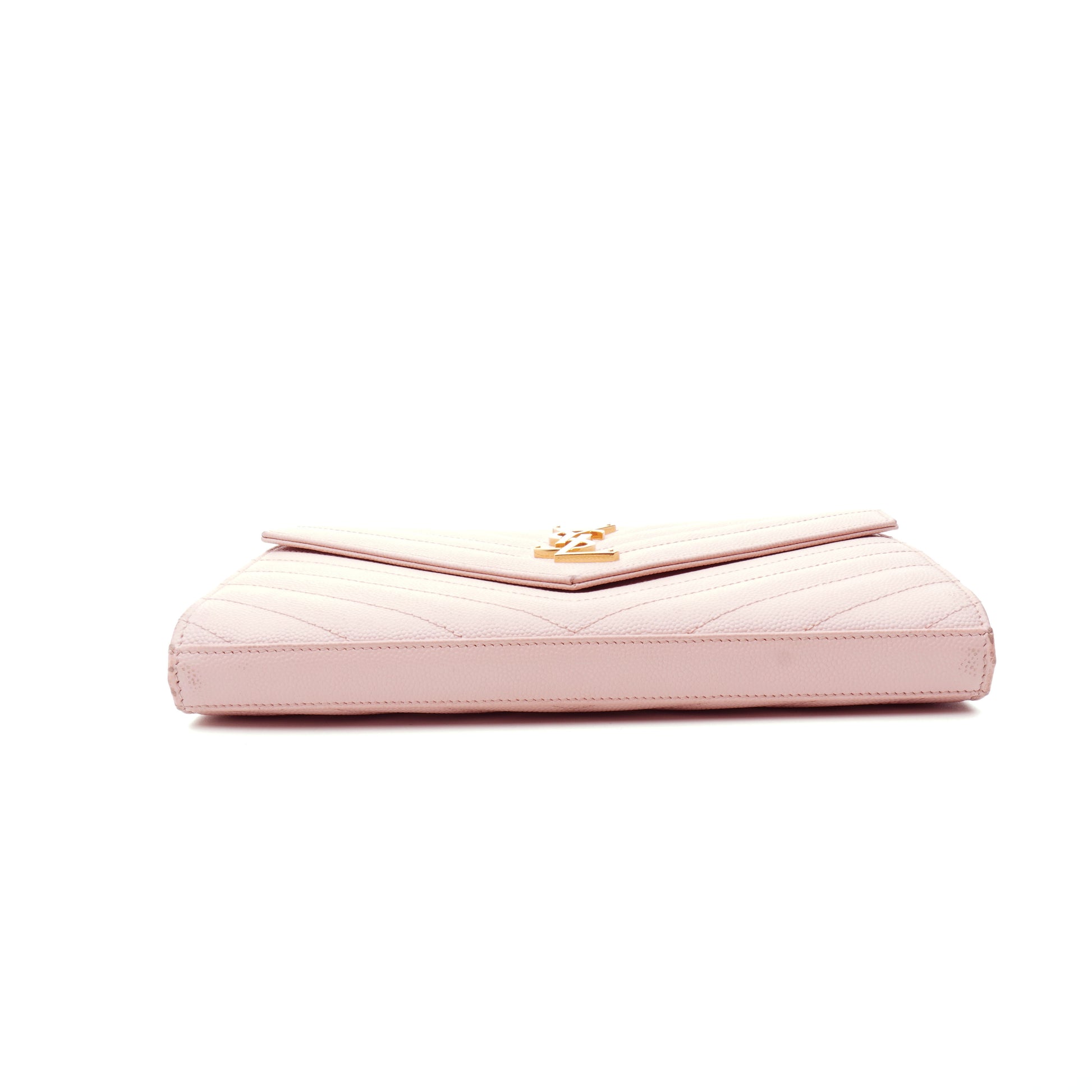 Saint Laurent Wallet on Chain Large Light Pink