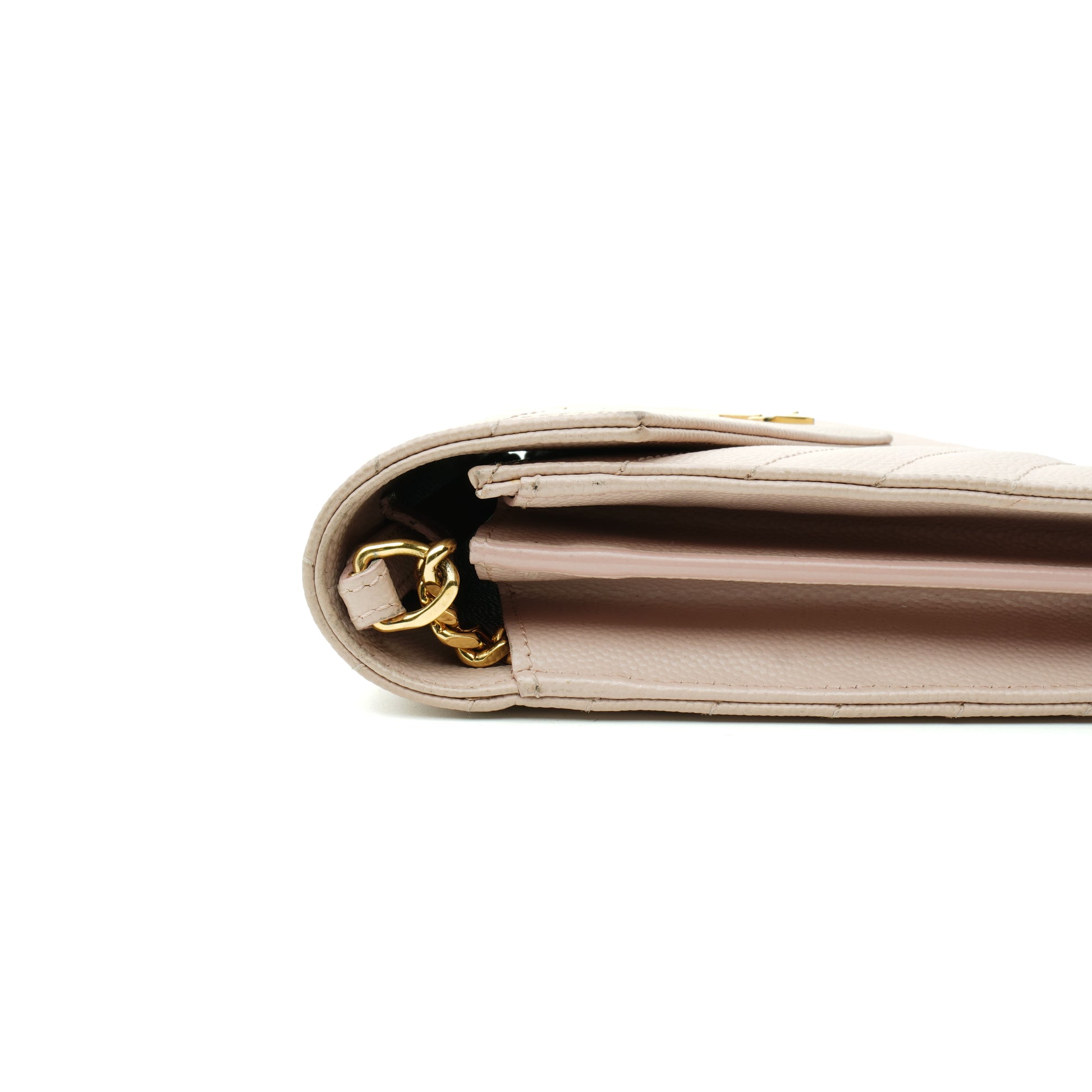 Saint Laurent Wallet on Chain Large Light Pink