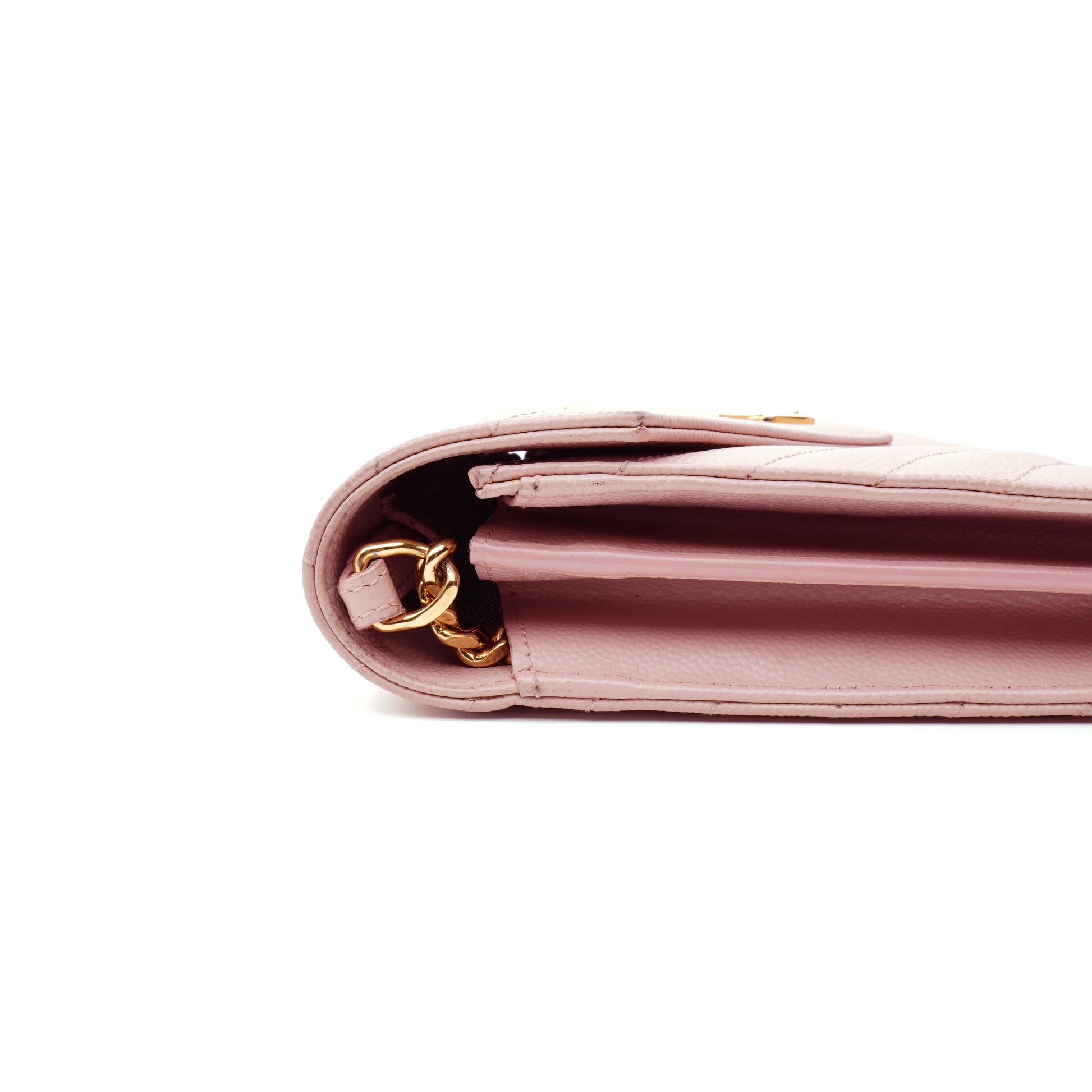 Saint Laurent Wallet on Chain Large Light Pink