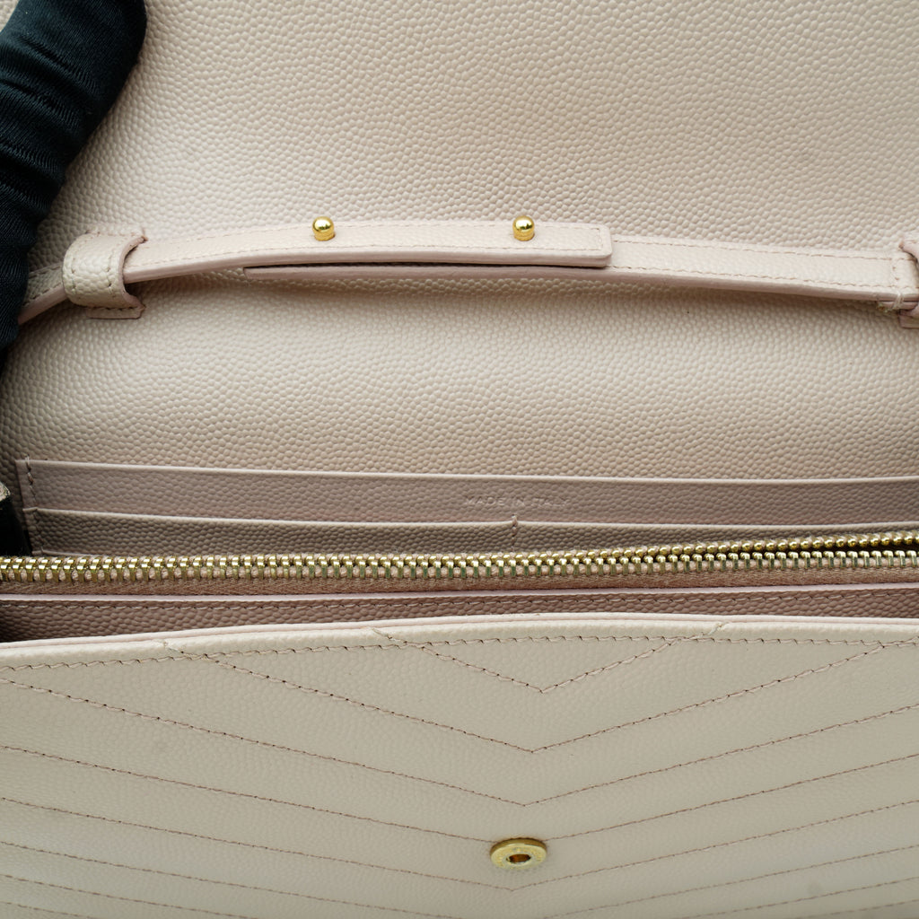 Saint Laurent Wallet on Chain Large Light Pink