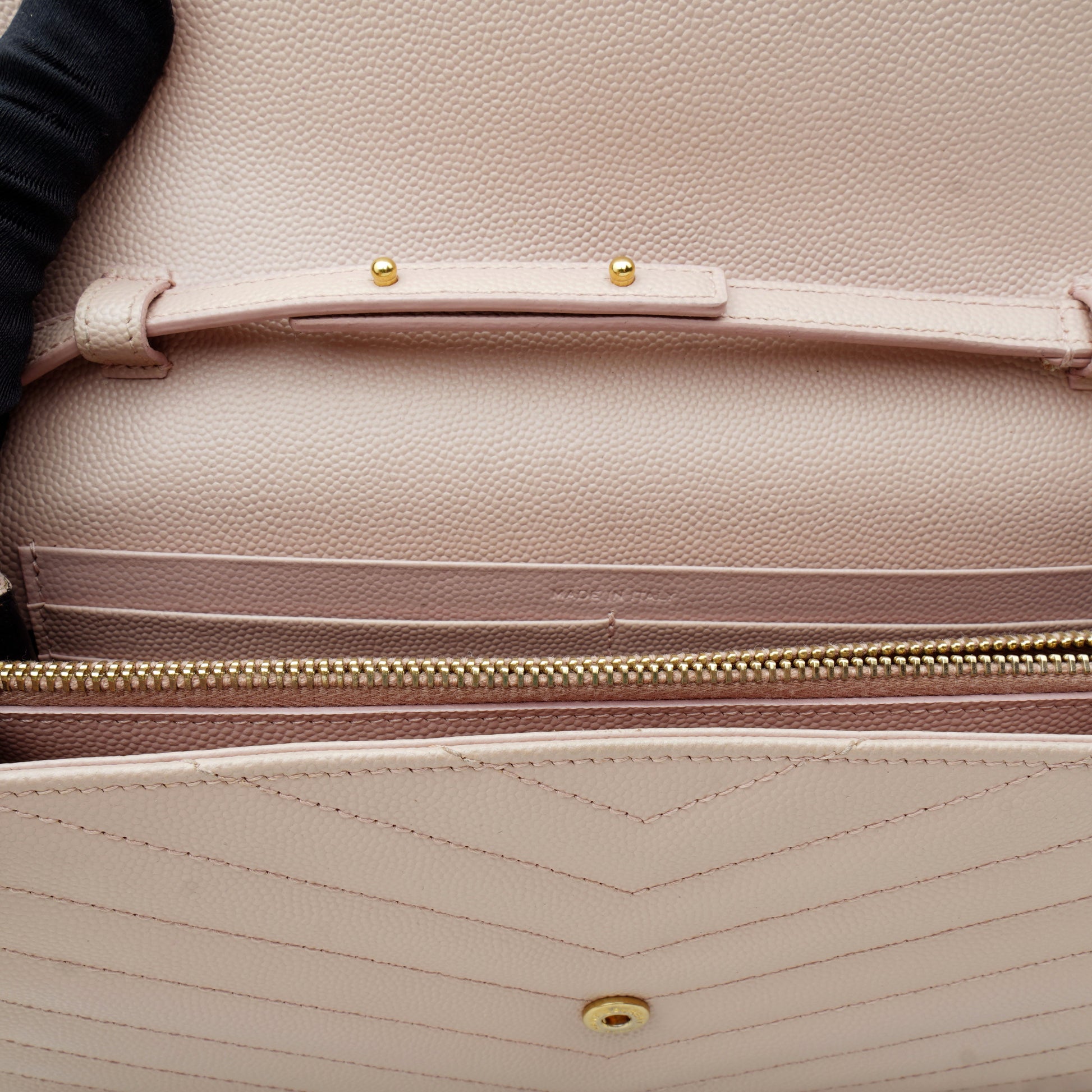 Saint Laurent Wallet on Chain Large Light Pink