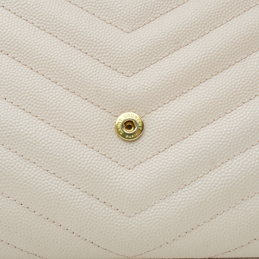Saint Laurent Wallet on Chain Large Light Pink