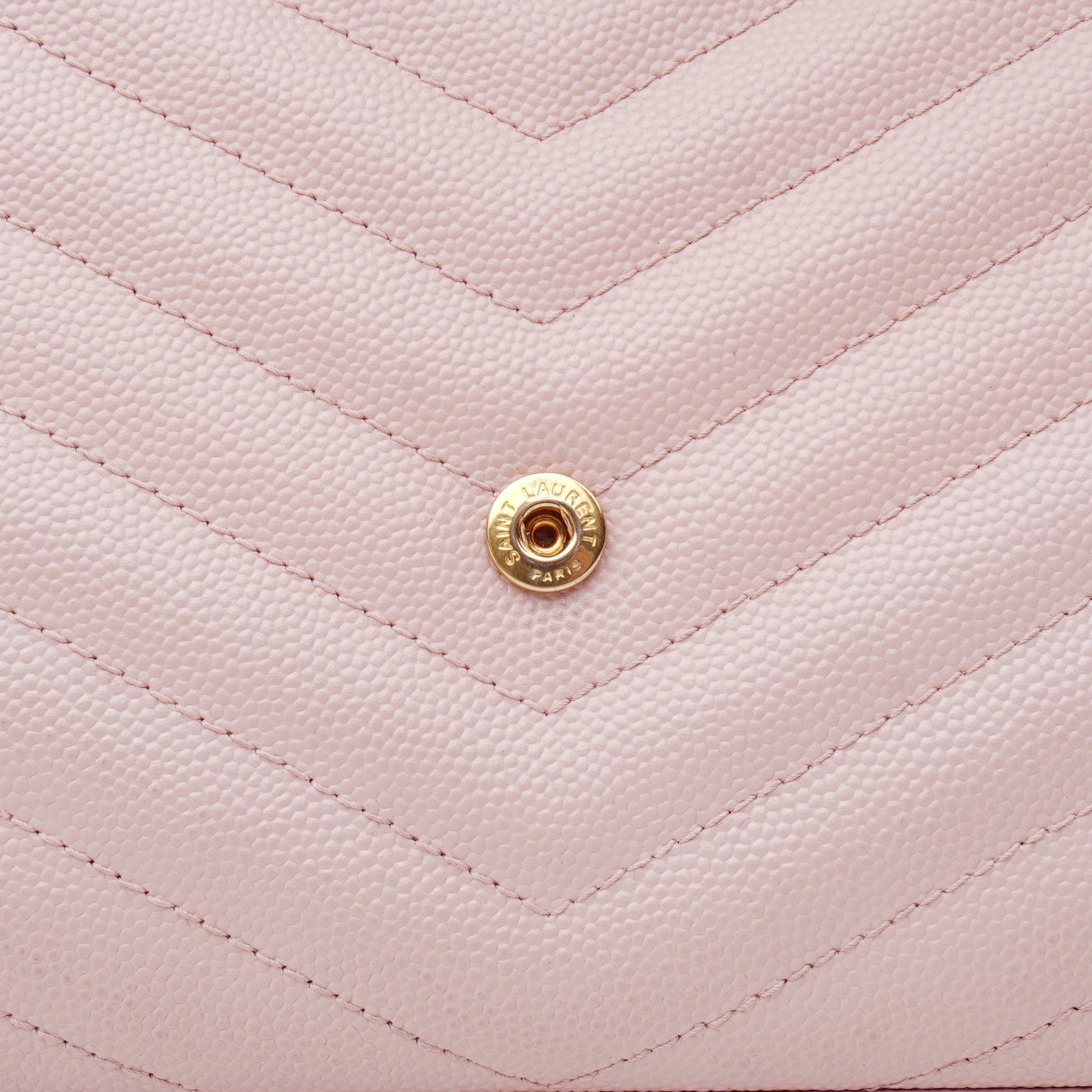 Saint Laurent Wallet on Chain Large Light Pink