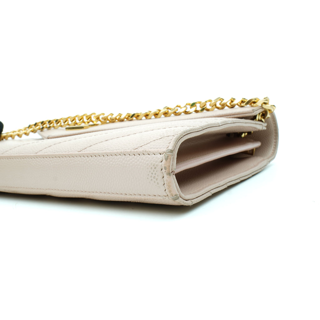 Saint Laurent Wallet on Chain Large Light Pink