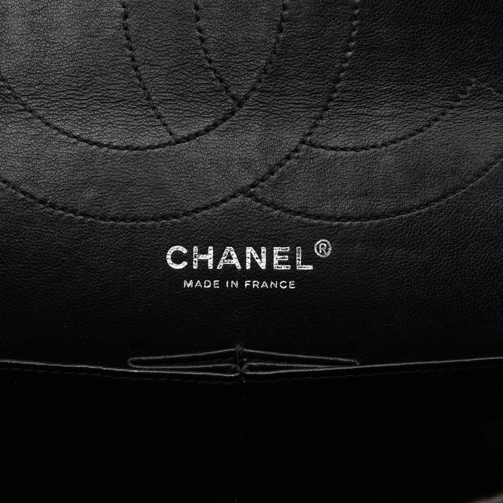 Chanel  2.55 Reissue 227 Metallic Calfskin Striped Flap Black