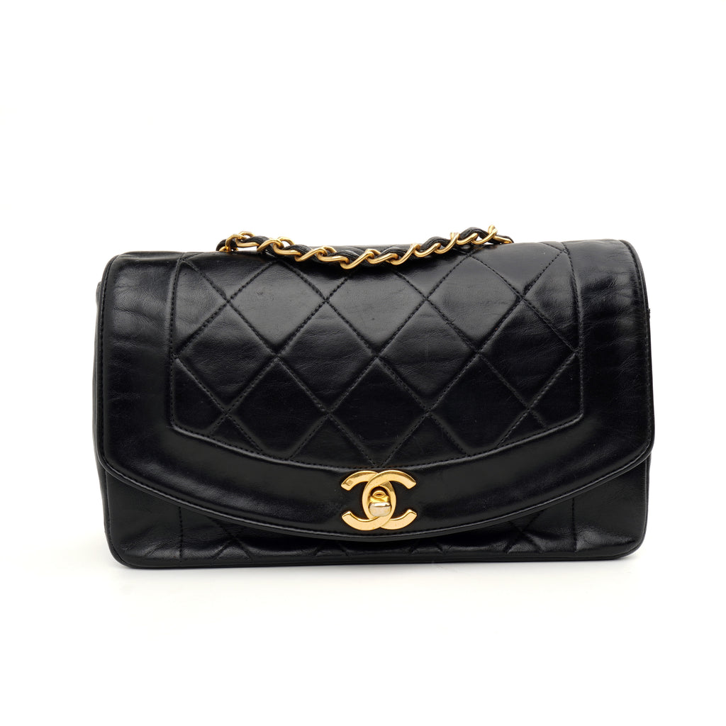 Chanel Diana Small Lambskin Black GHW