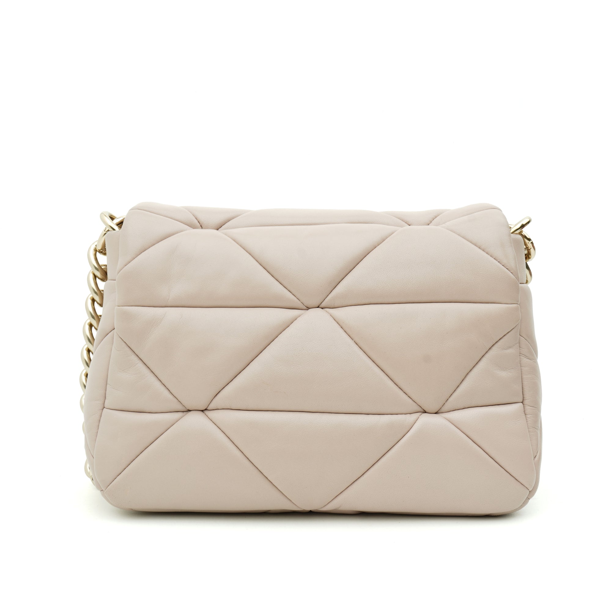 Prada Nappa Re-Nylon Triangle Quilted Patchwork Ninfea Flap