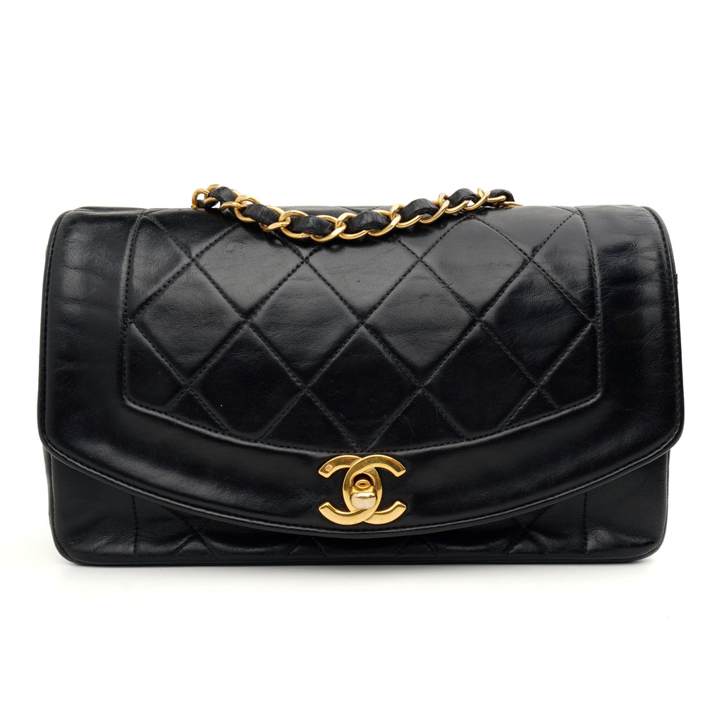 Chanel Diana Small Lambskin Black GHW